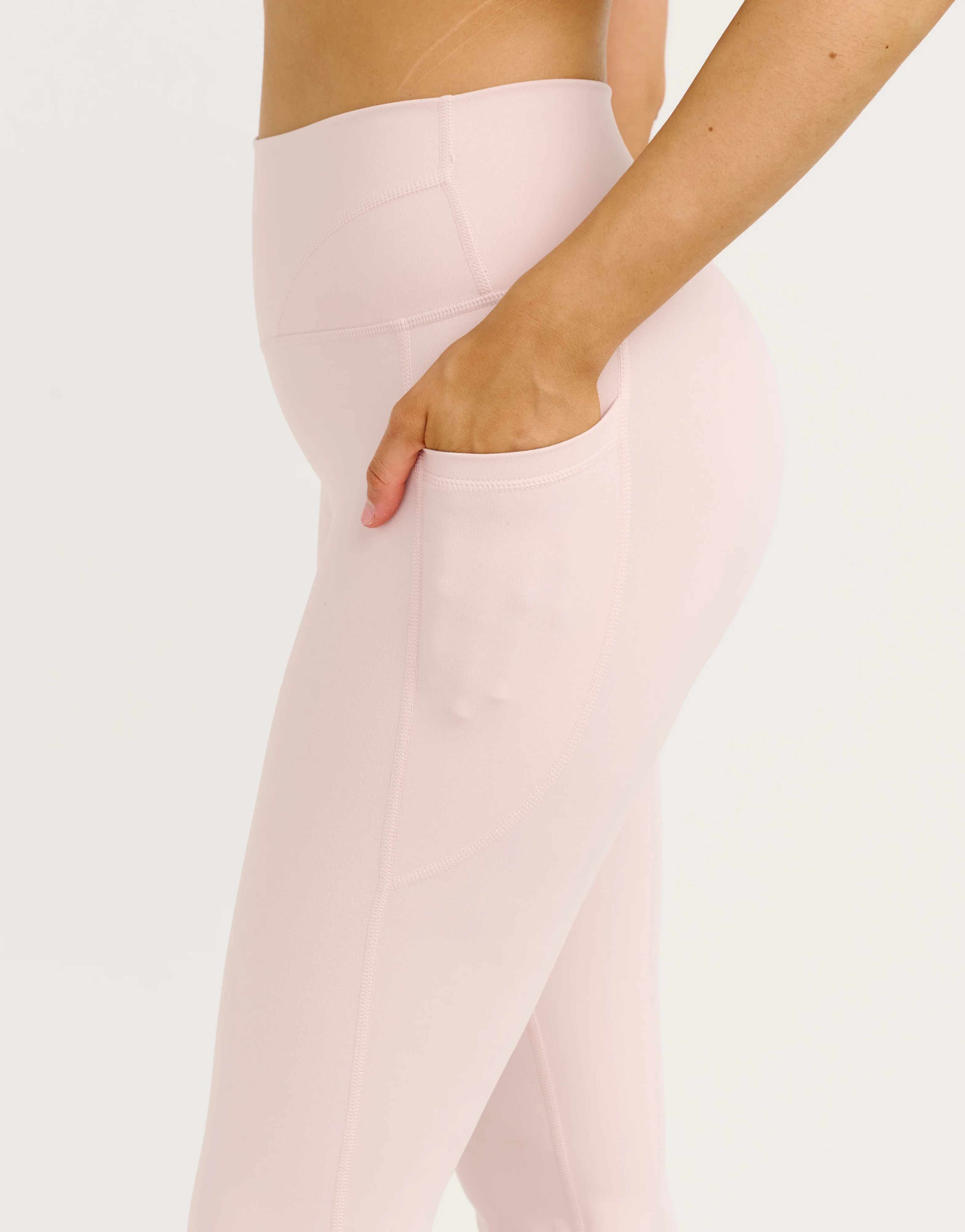 Lycra Invisible Scrunch Pocket Flare Leggings - Mauve - Image 7