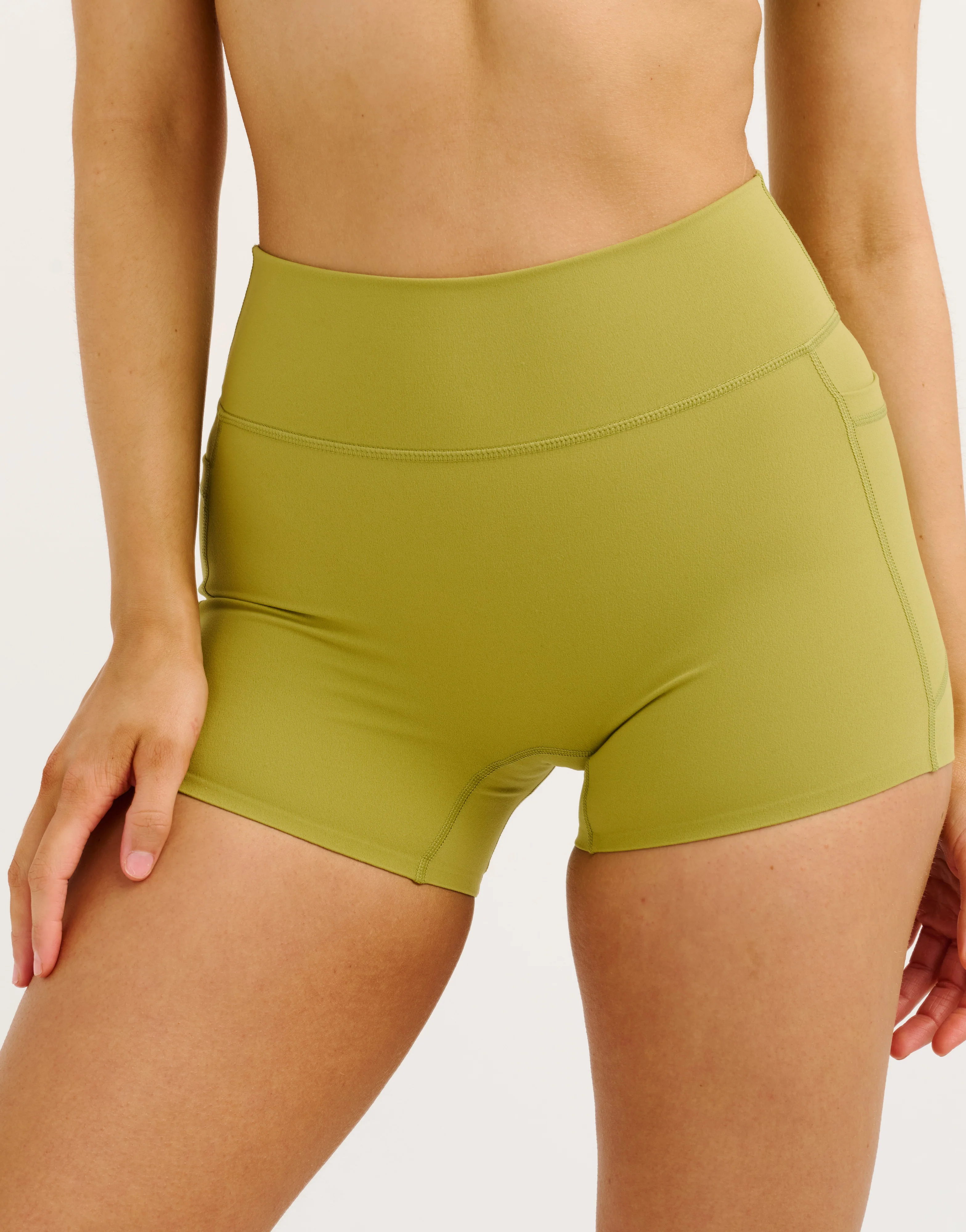 Lycra Invisible Scrunch Pocket Shorts - Olive - Image 2