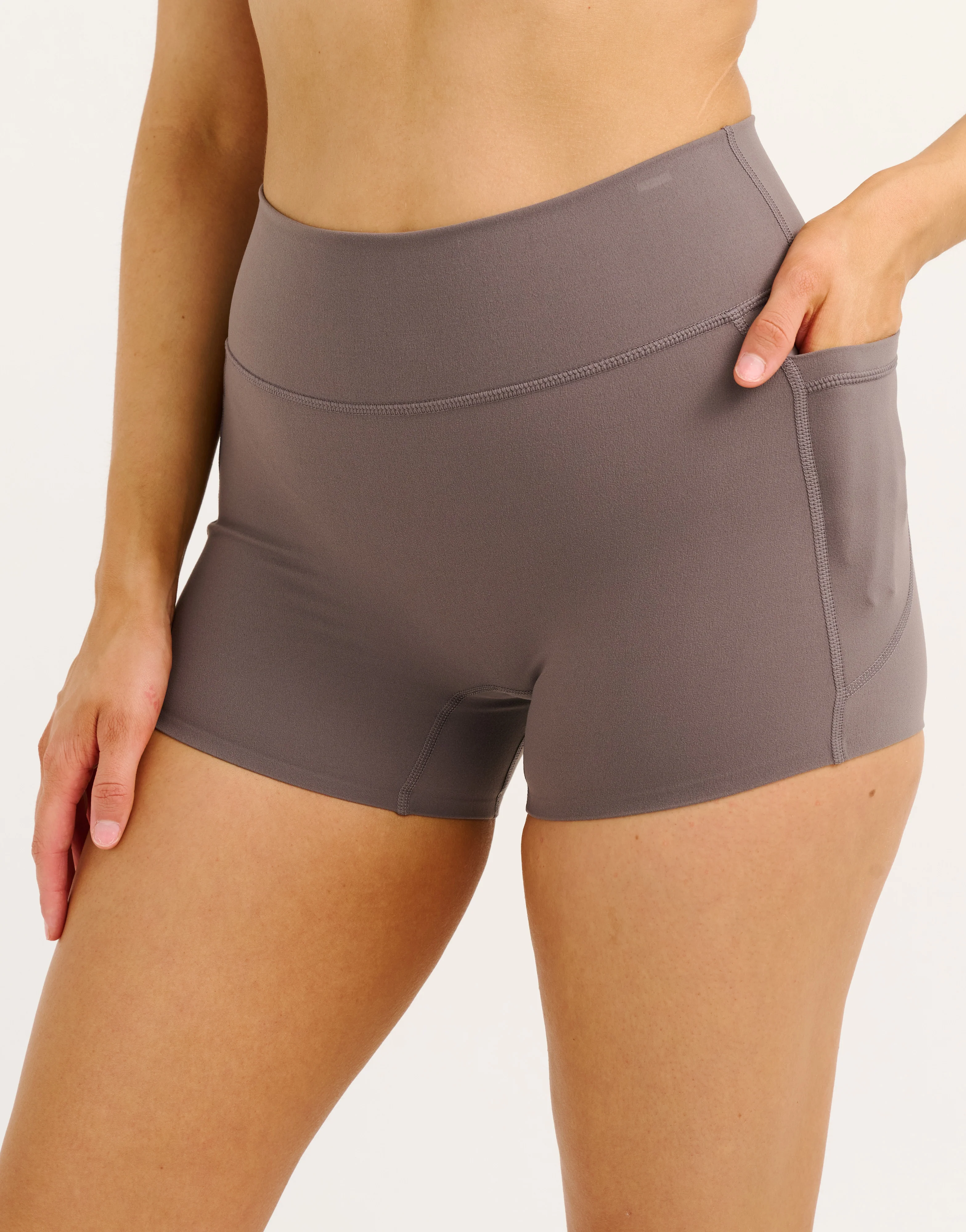 Lycra Invisible Scrunch Pocket Shorts - Slate Grey - Image 7