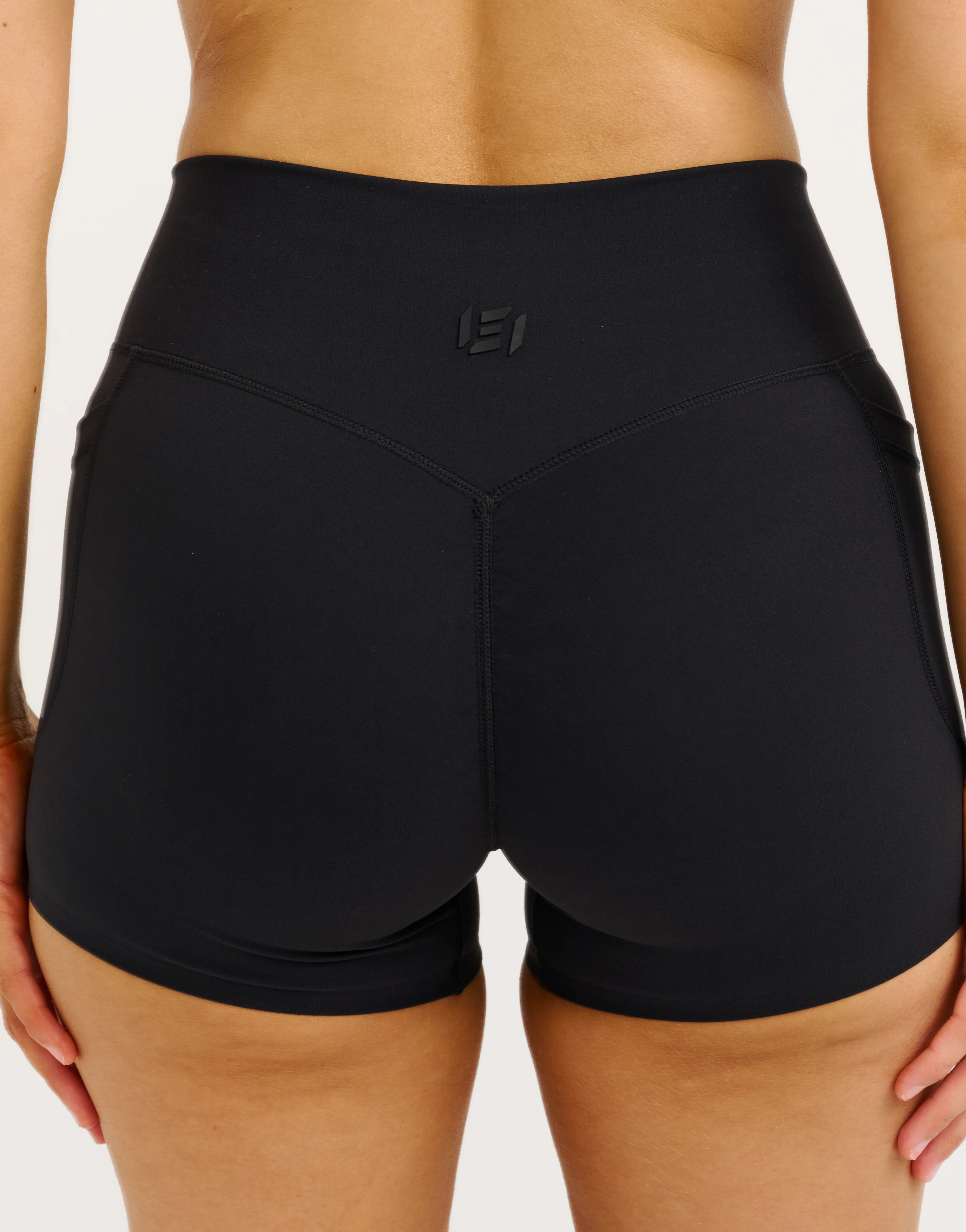 Lycra Invisible Scrunch Pocket Shorts - Black - Image 3