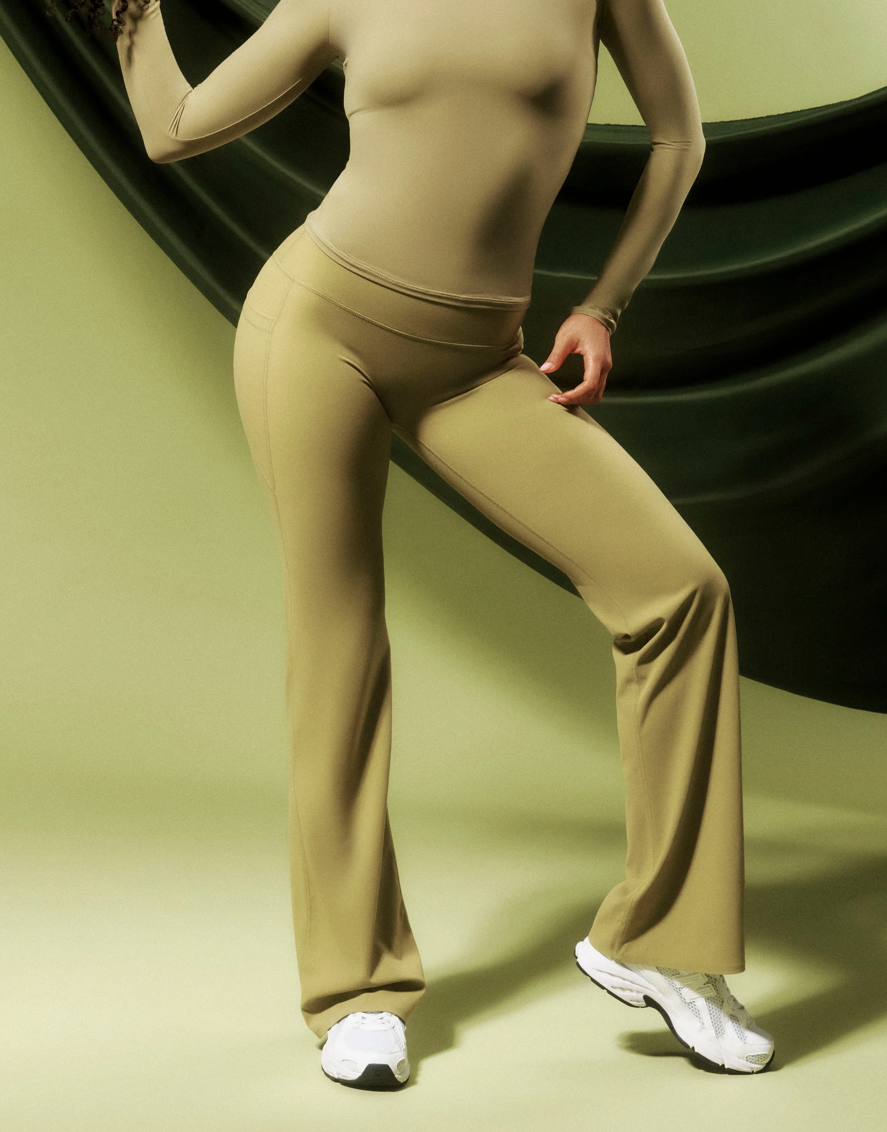 Lycra Invisible Scrunch Straight Leg Pant - Olive - Image 2