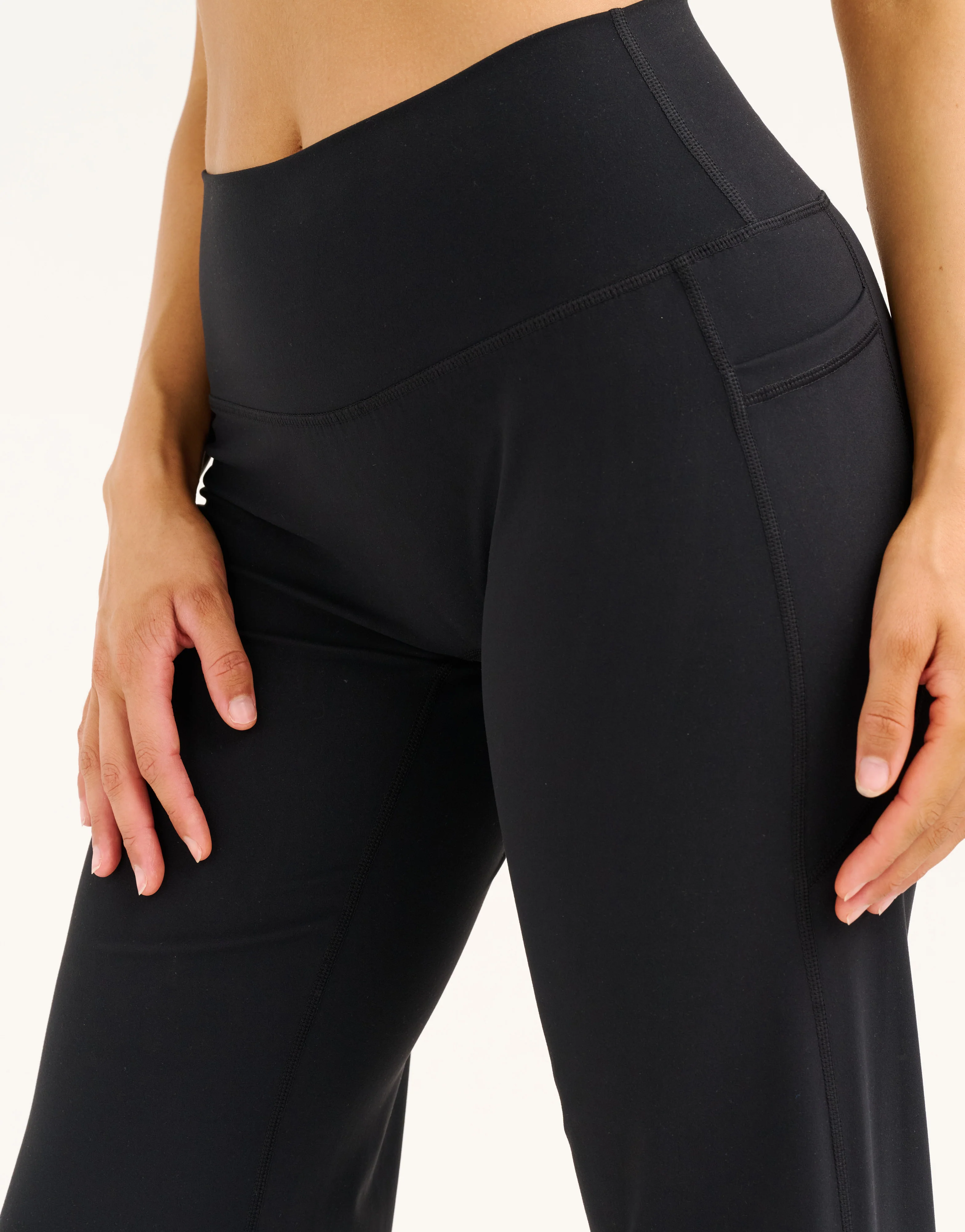 Lycra Wide Leg Pant - Black - Image 12