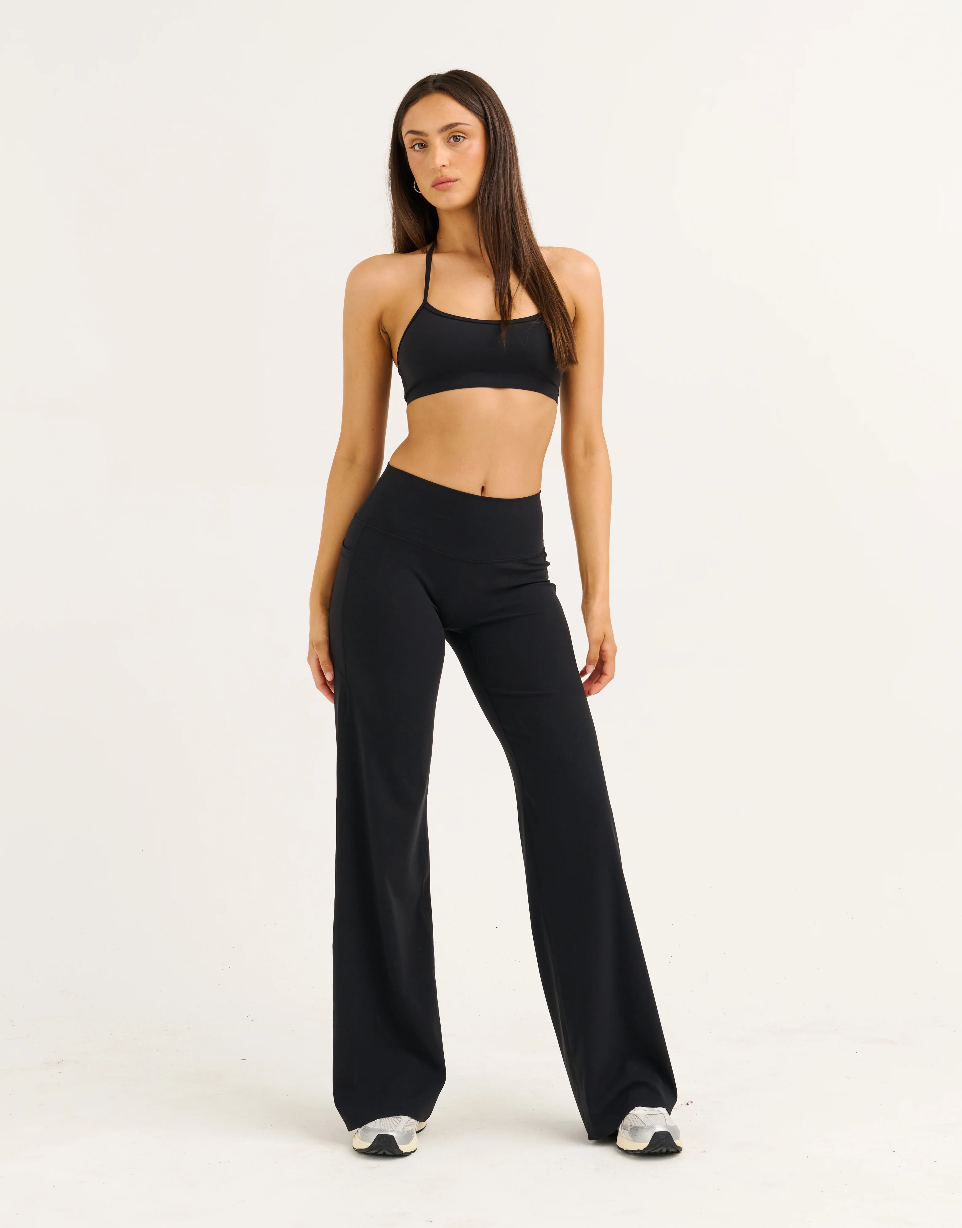 Lycra Wide Leg Pant - Black - Image 4