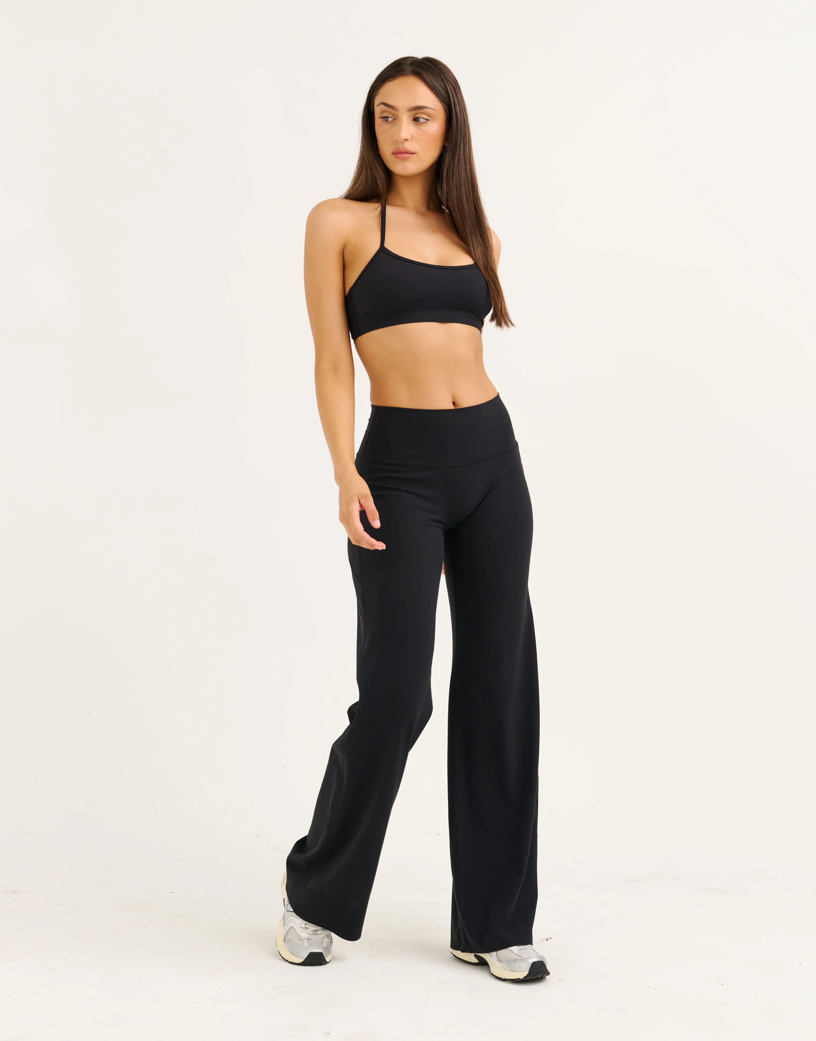 Lycra Wide Leg Pant - Black - Image 7