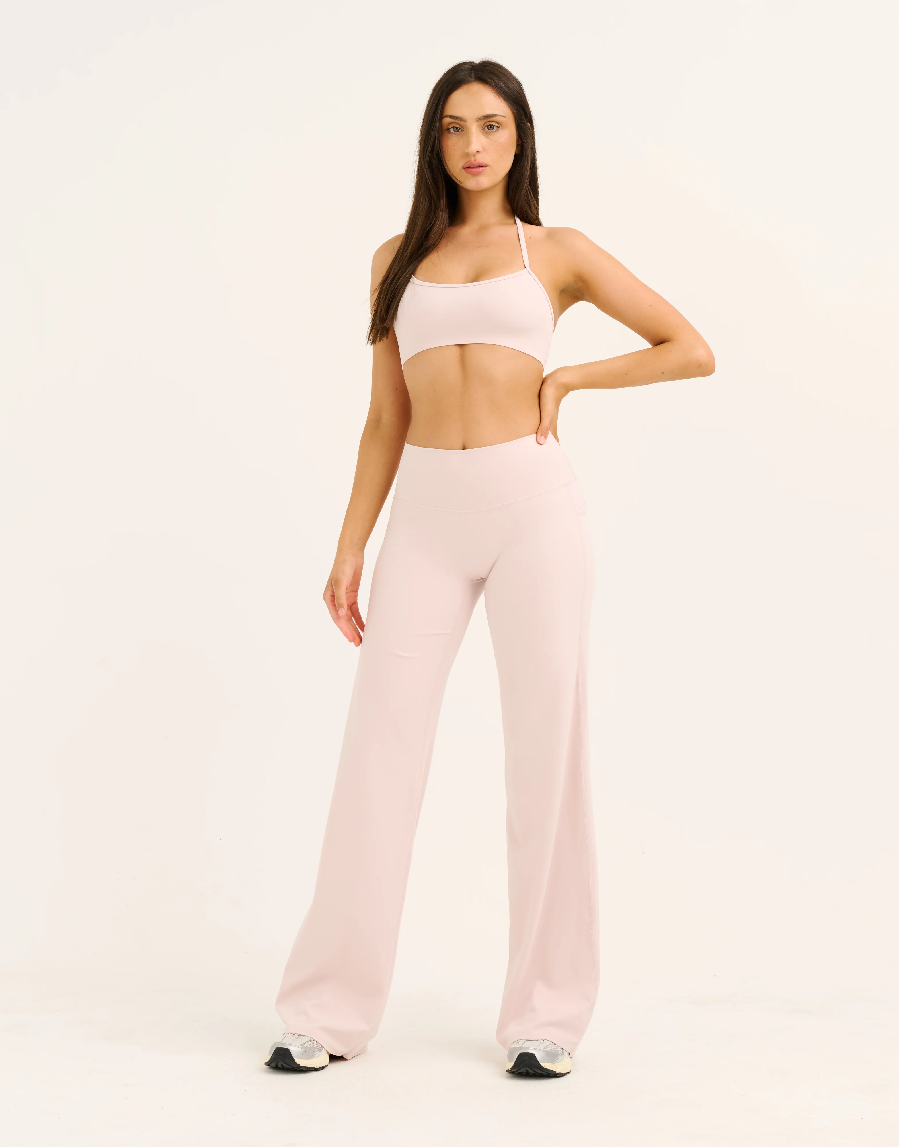 Lycra Wide Leg Pant - Mauve - Image 3