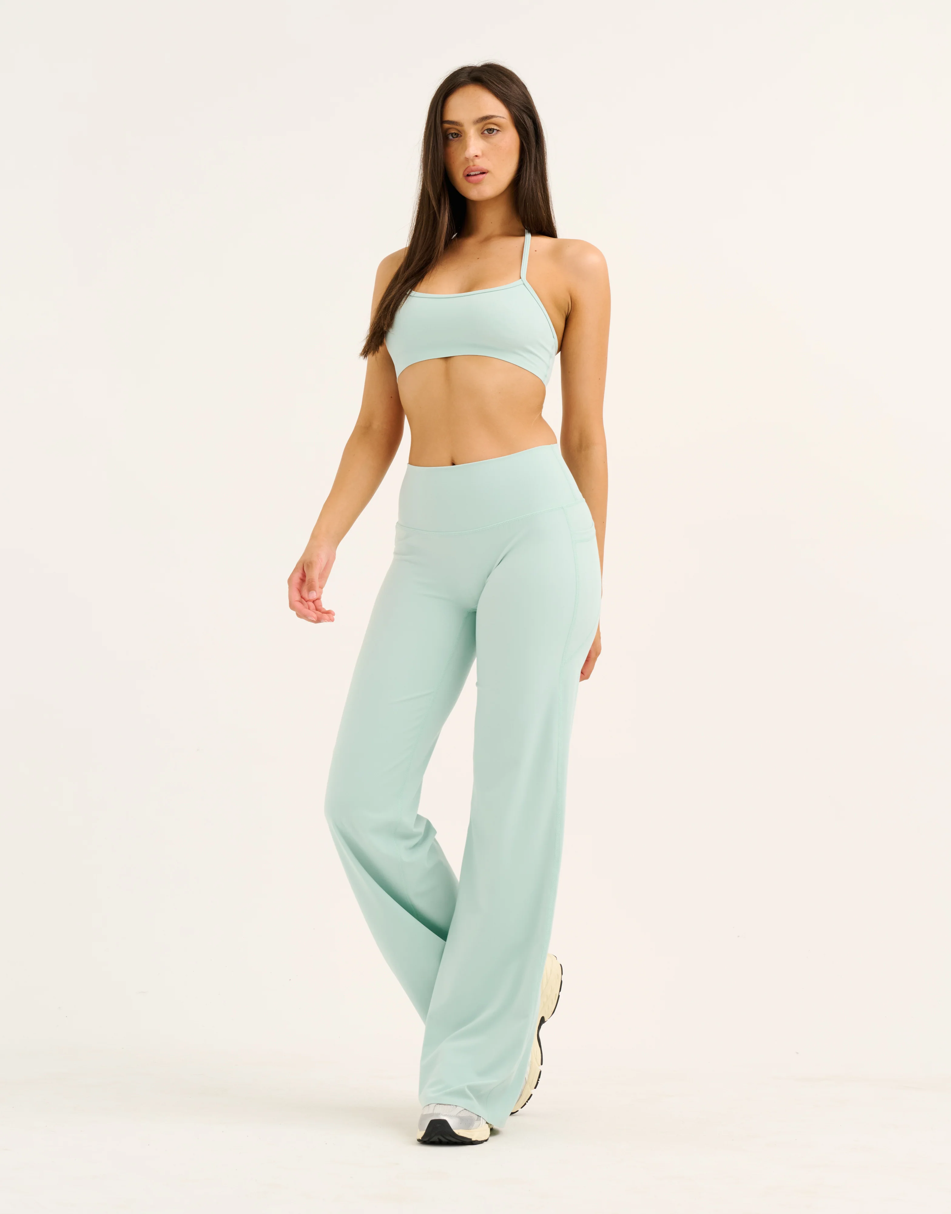 Lycra Wide Leg Pant - Mint - Image 4