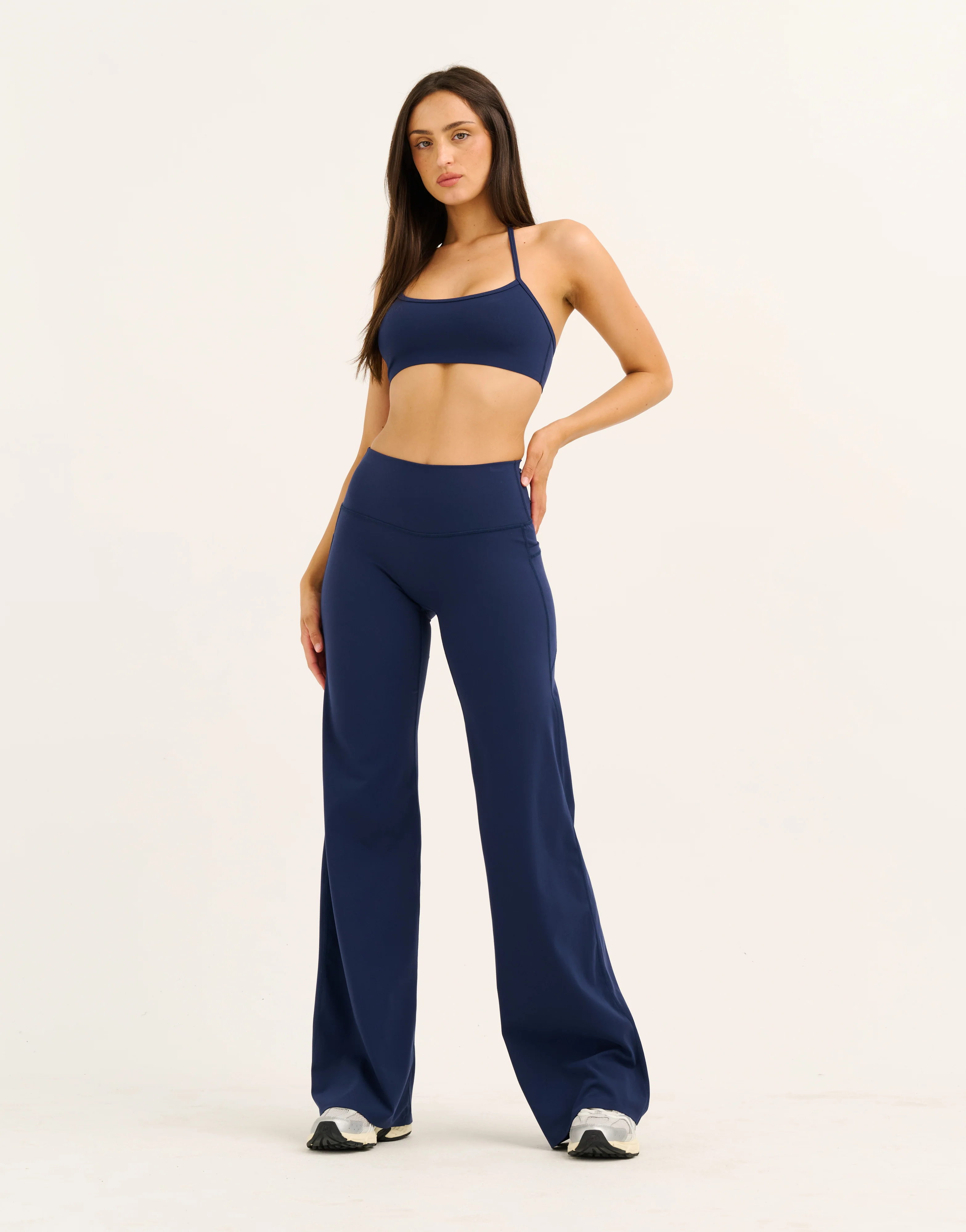 Lycra Wide Leg Pant - Navy - Image 5