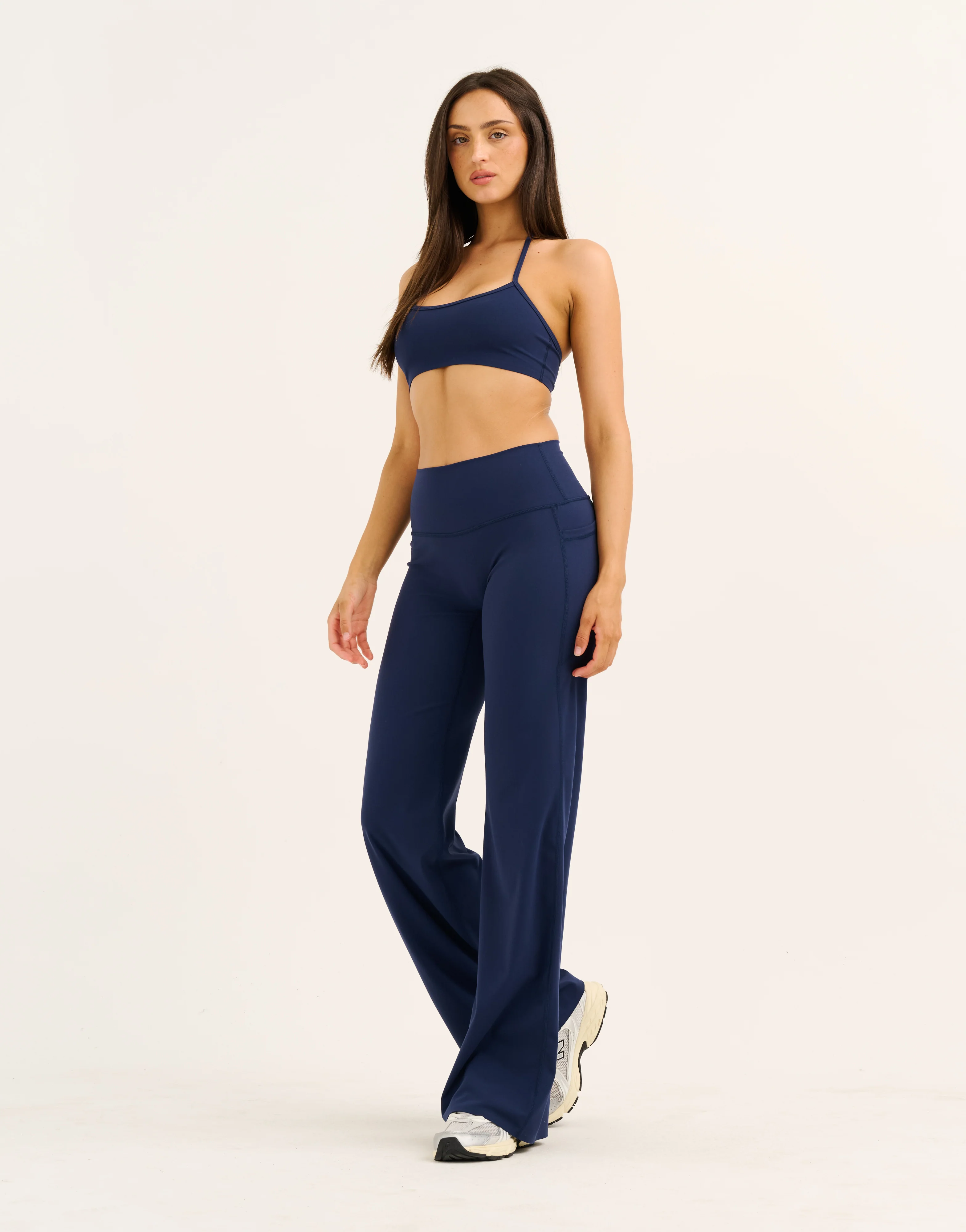 Lycra Wide Leg Pant - Navy - Image 6