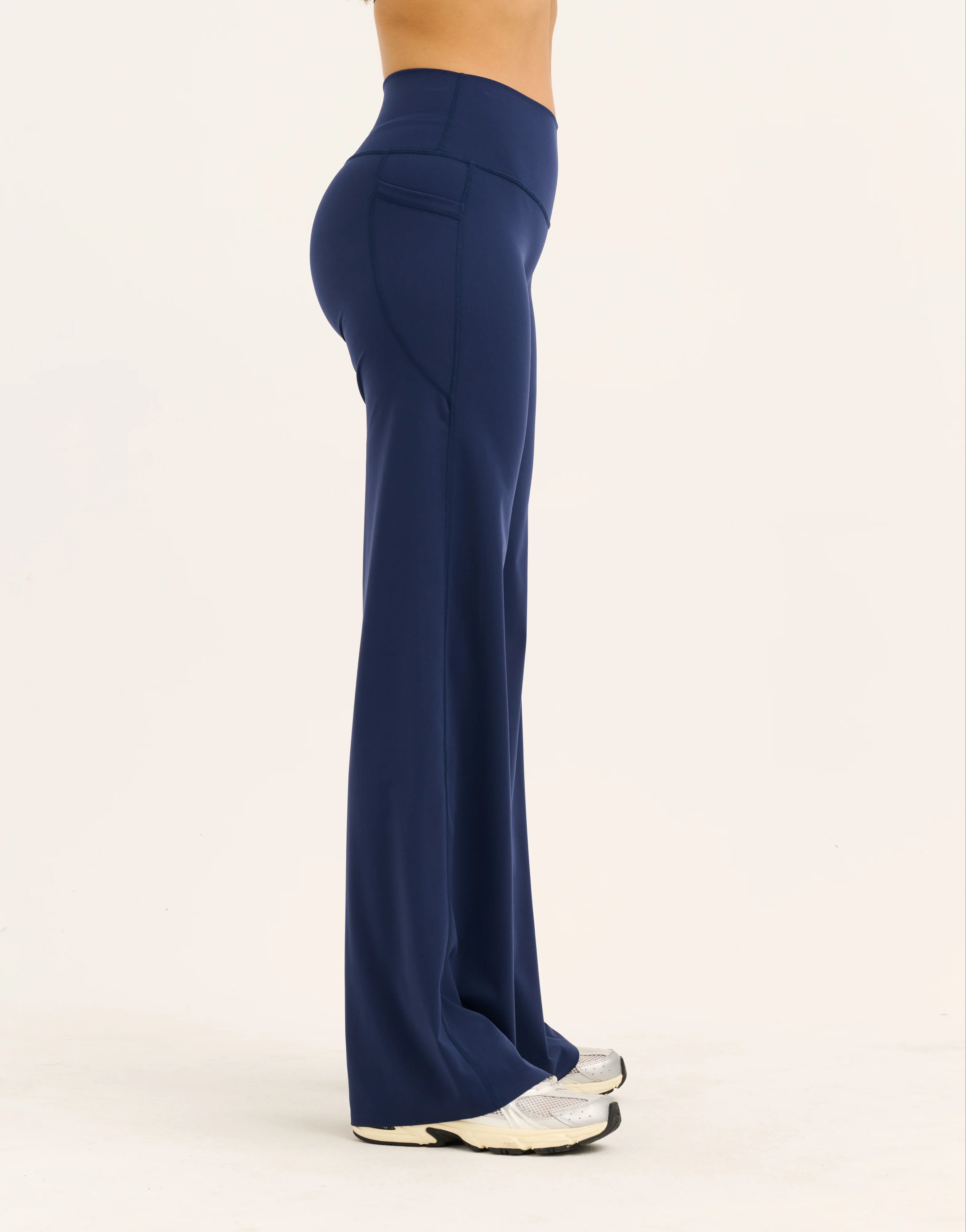 Lycra Wide Leg Pant - Navy - Image 9