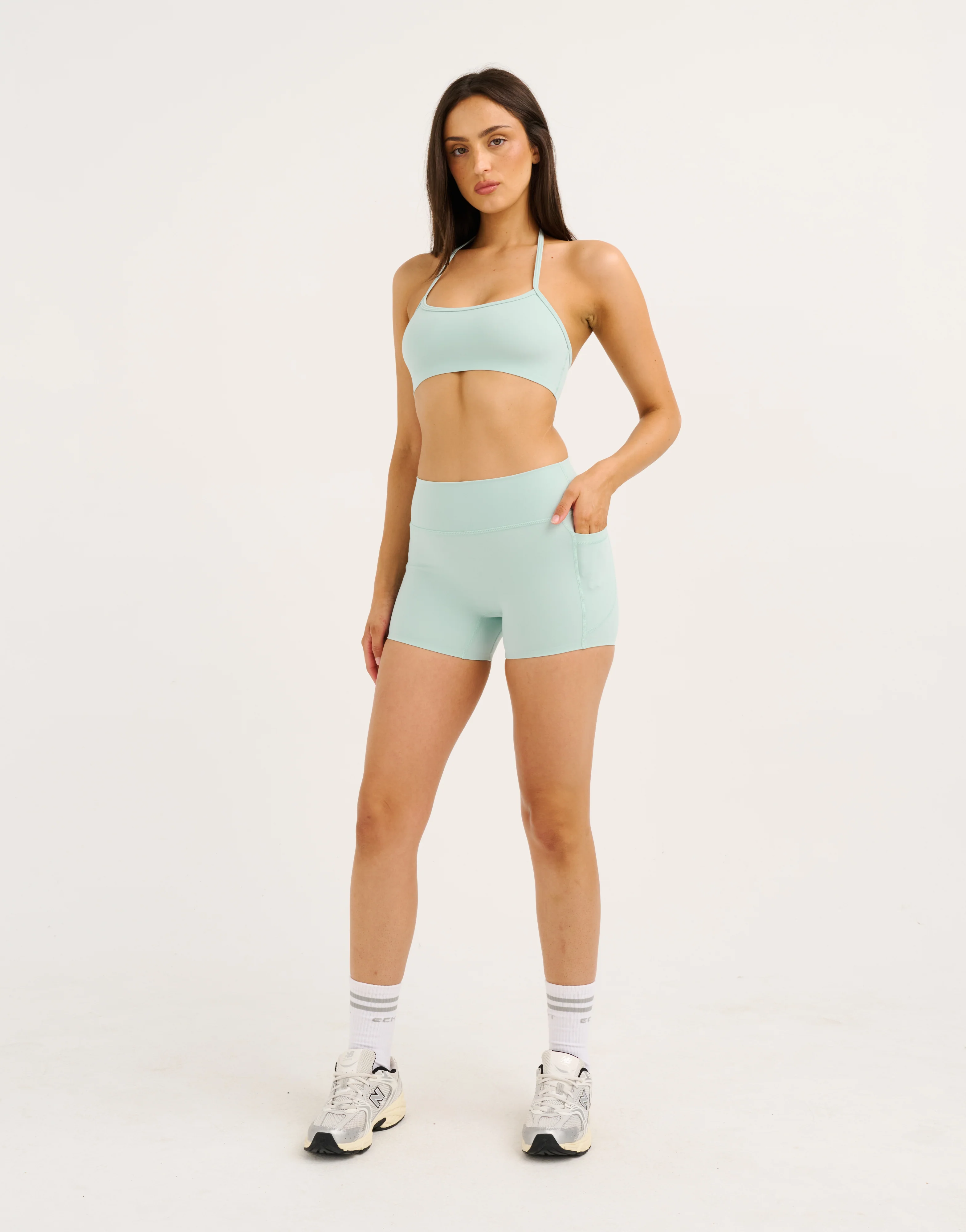 Lycra Seamless Halter Bra - Mint - Image 6