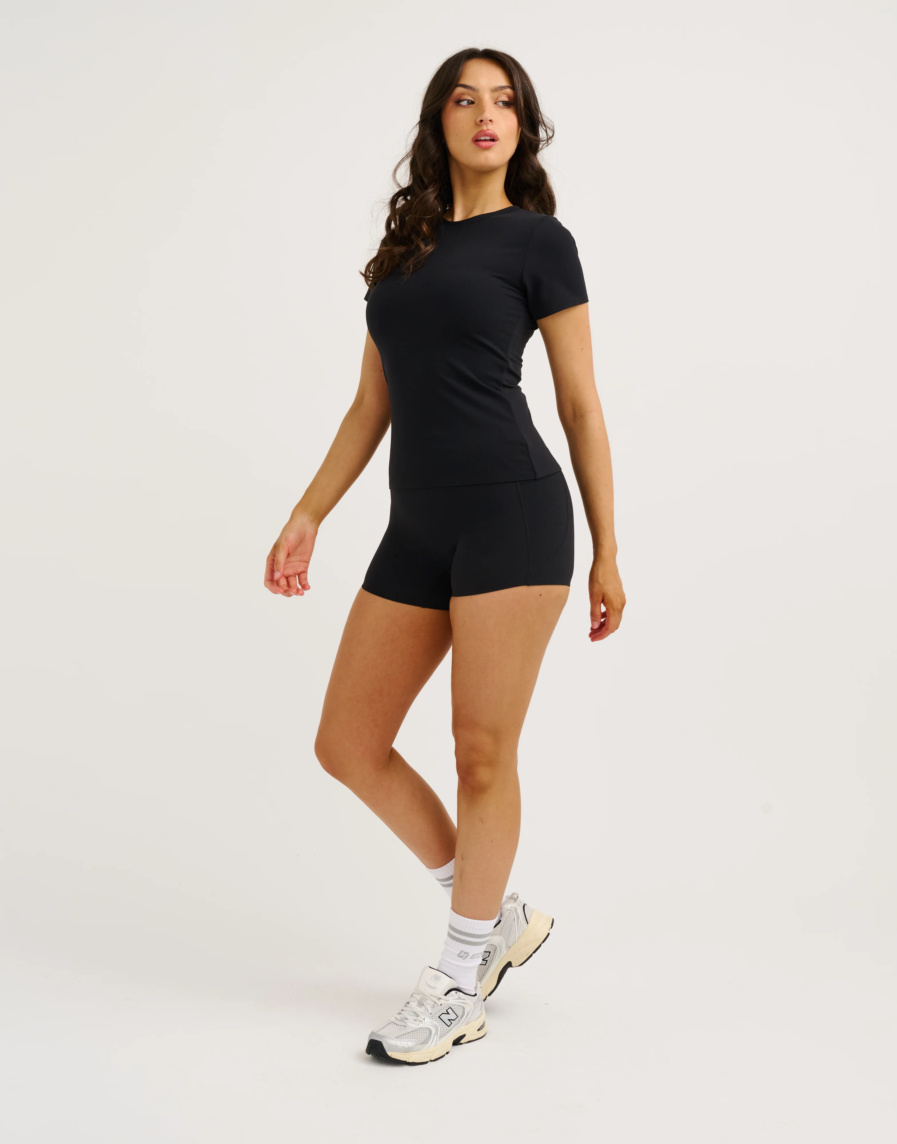 Lycra Seamless Tee - Black - Image 5