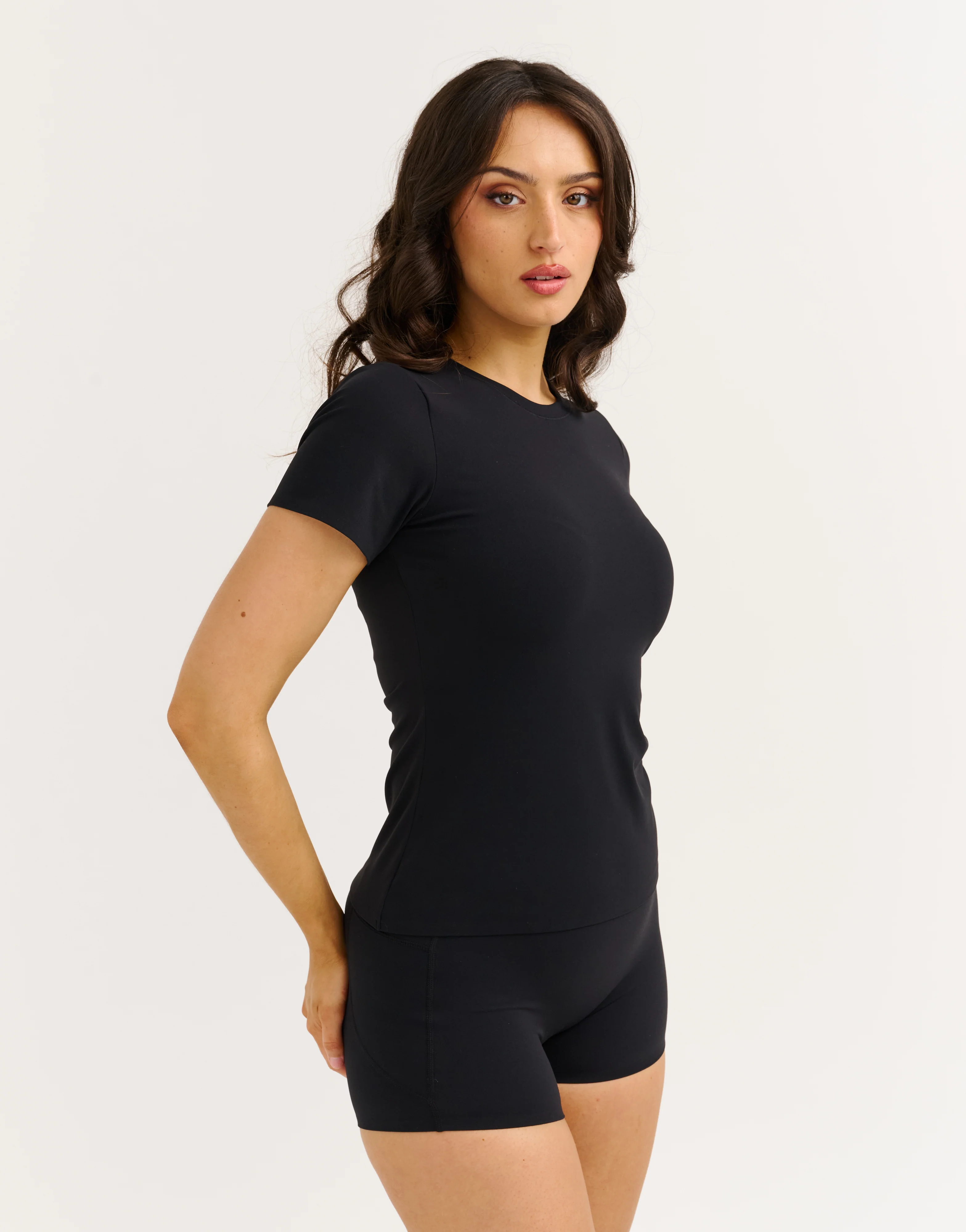 Lycra Seamless Tee - Black - Image 6