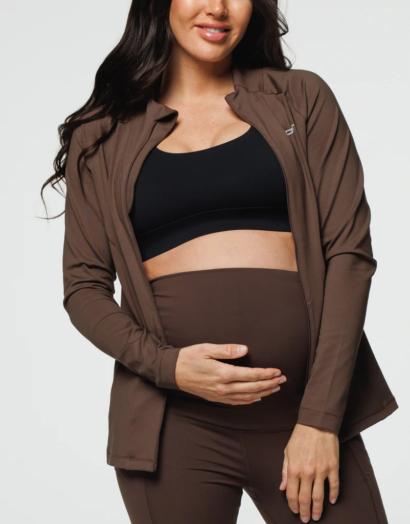 Maternity Pocket Leggings - Fudge Brown - Image 3