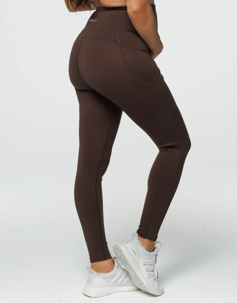 Maternity Pocket Leggings - Fudge Brown - Image 6