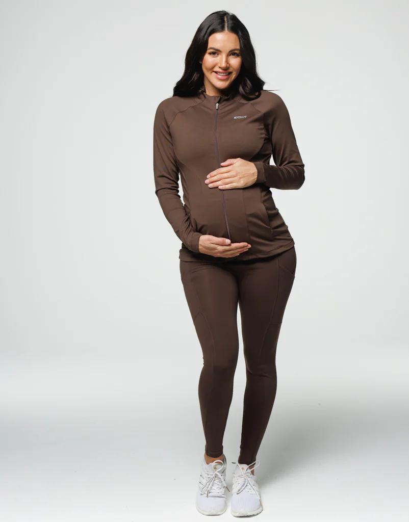 Maternity Pocket Leggings - Fudge Brown - Image 7