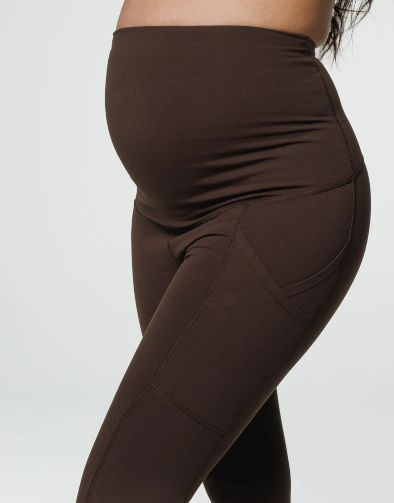 Maternity Pocket Leggings - Fudge Brown - Image 8