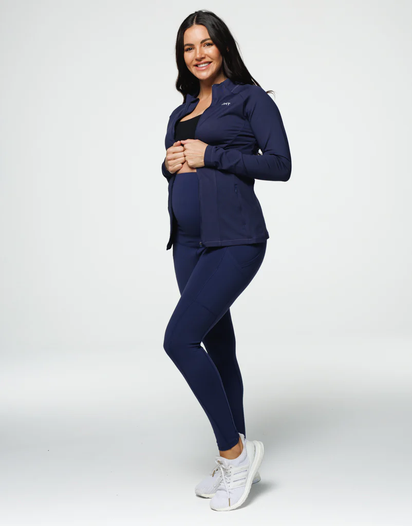 Maternity Pocket Leggings - Navy Blue - Image 4