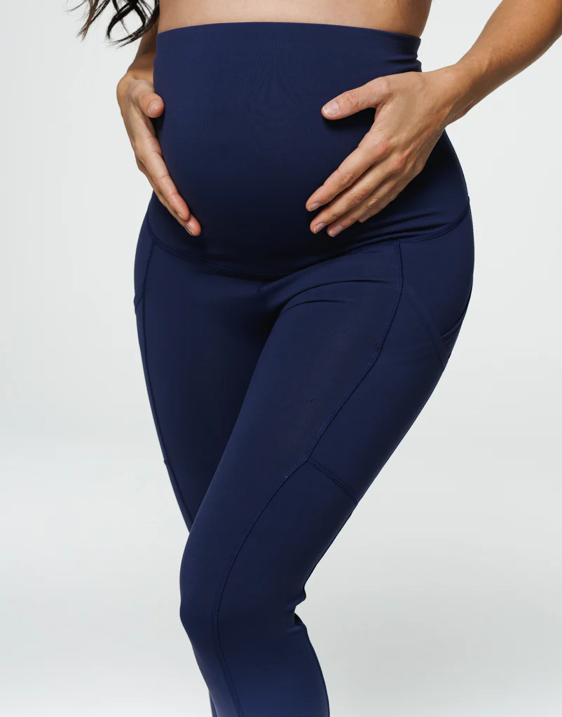 Maternity Pocket Leggings - Navy Blue - Image 7