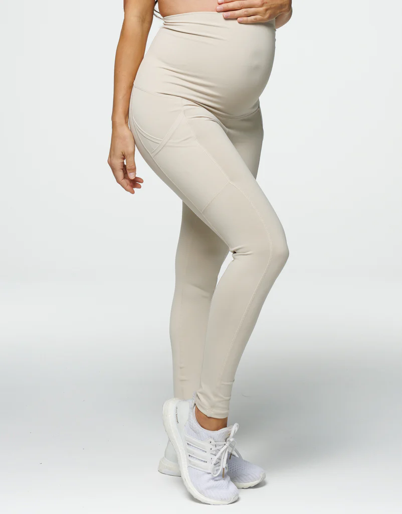 Maternity Pocket Leggings - Oatmeal - Image 10
