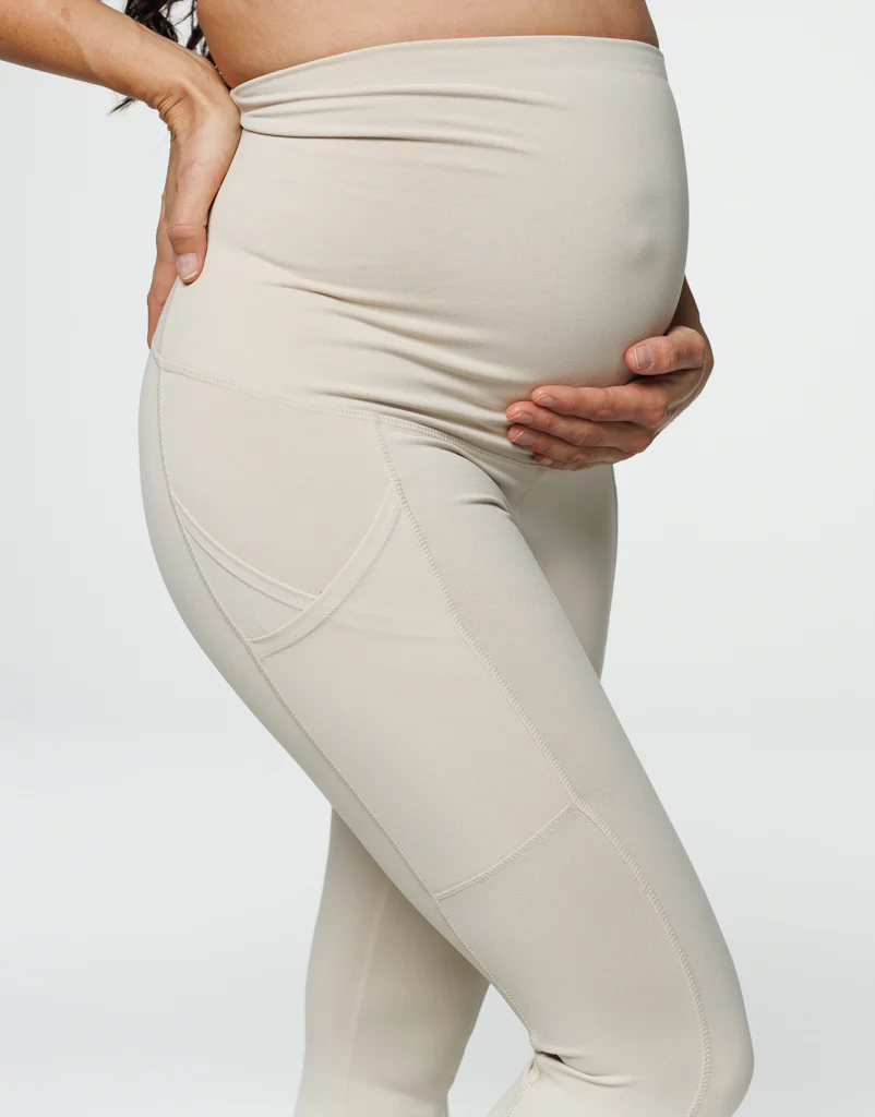 Maternity Pocket Leggings - Oatmeal - Image 6