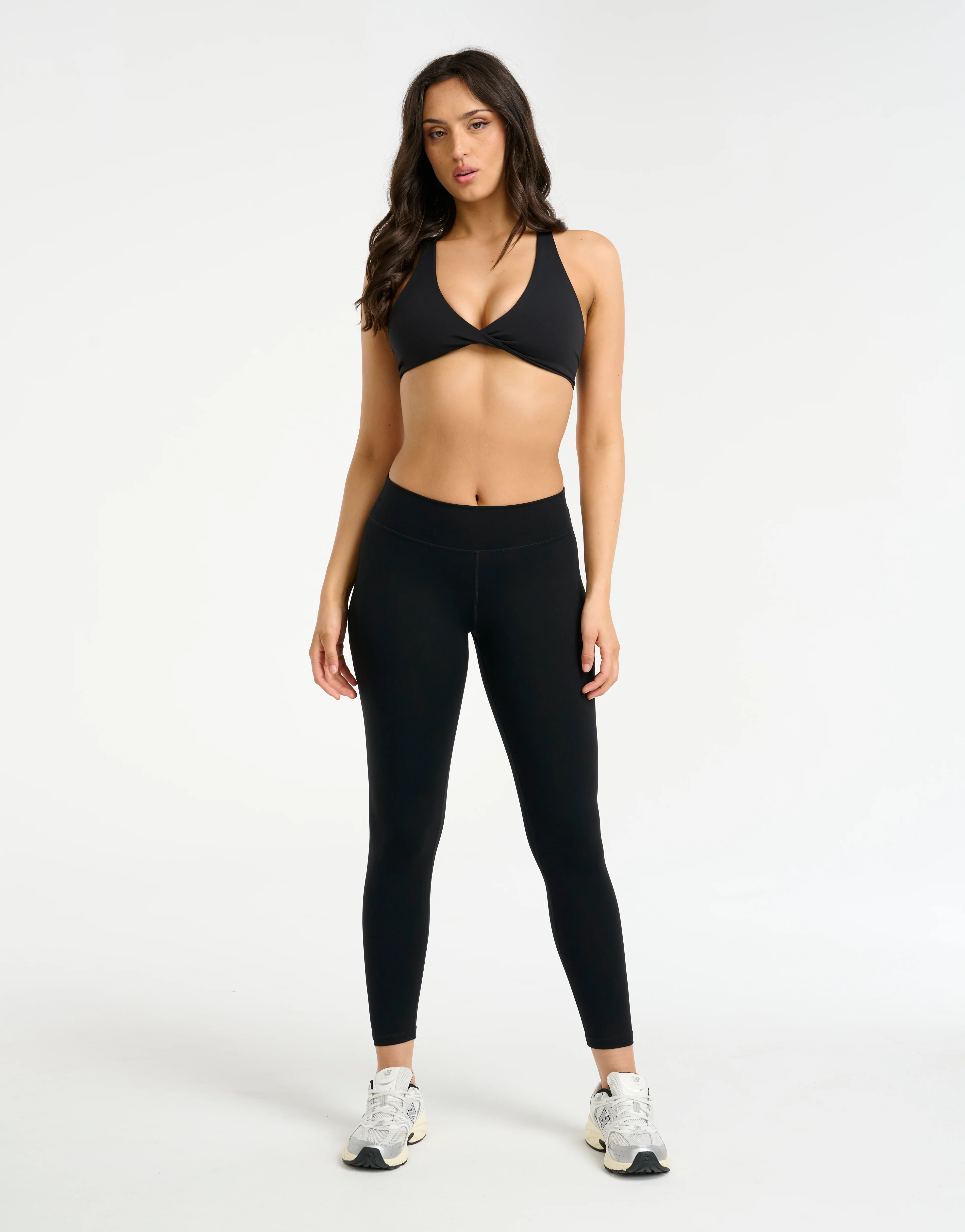 Force Scrunch Mid-Waist Leggings (Minimal Logo) - Black - Image 7