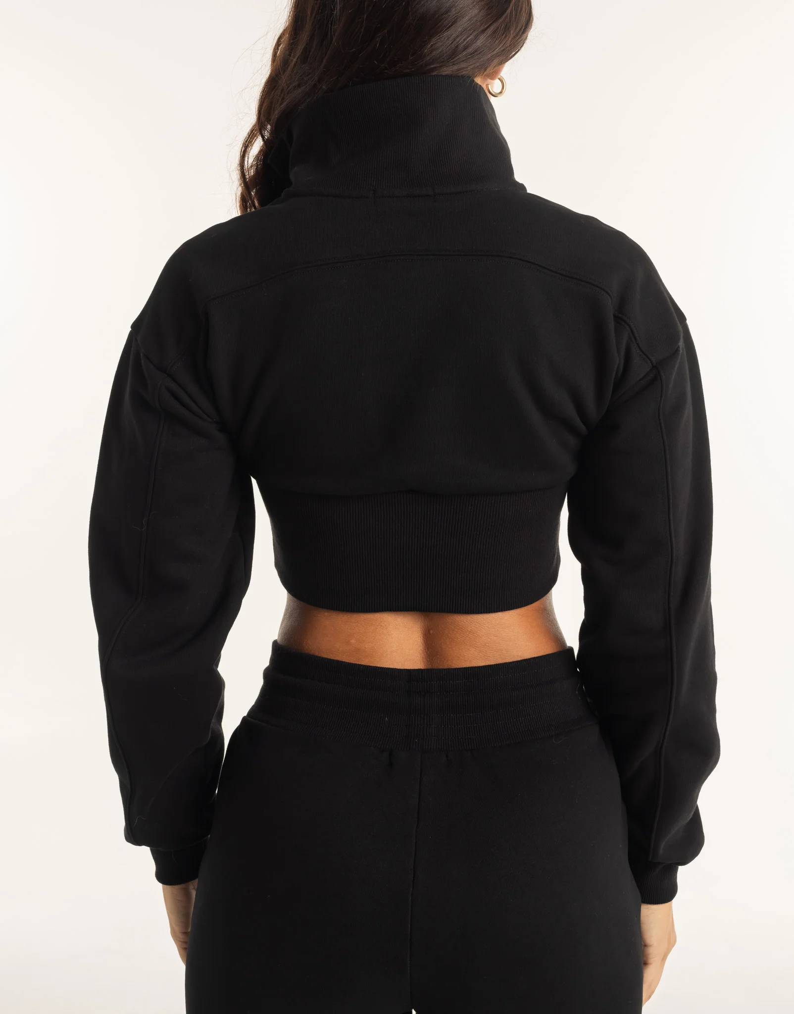 Revere 1/4 Zip Crewneck Sweater - Black - Image 2