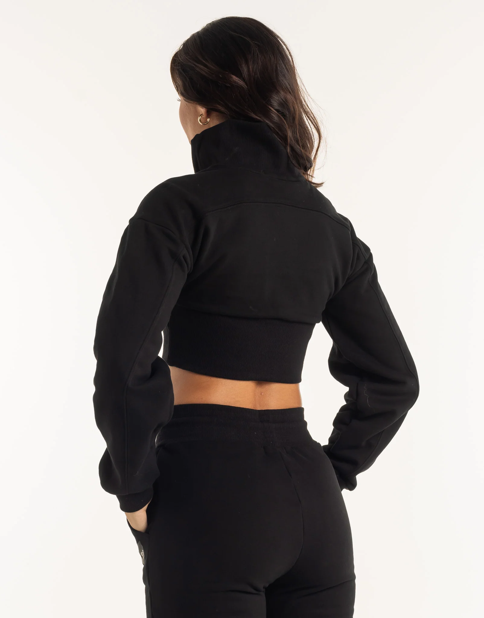 Revere 1/4 Zip Crewneck Sweater - Black - Image 8