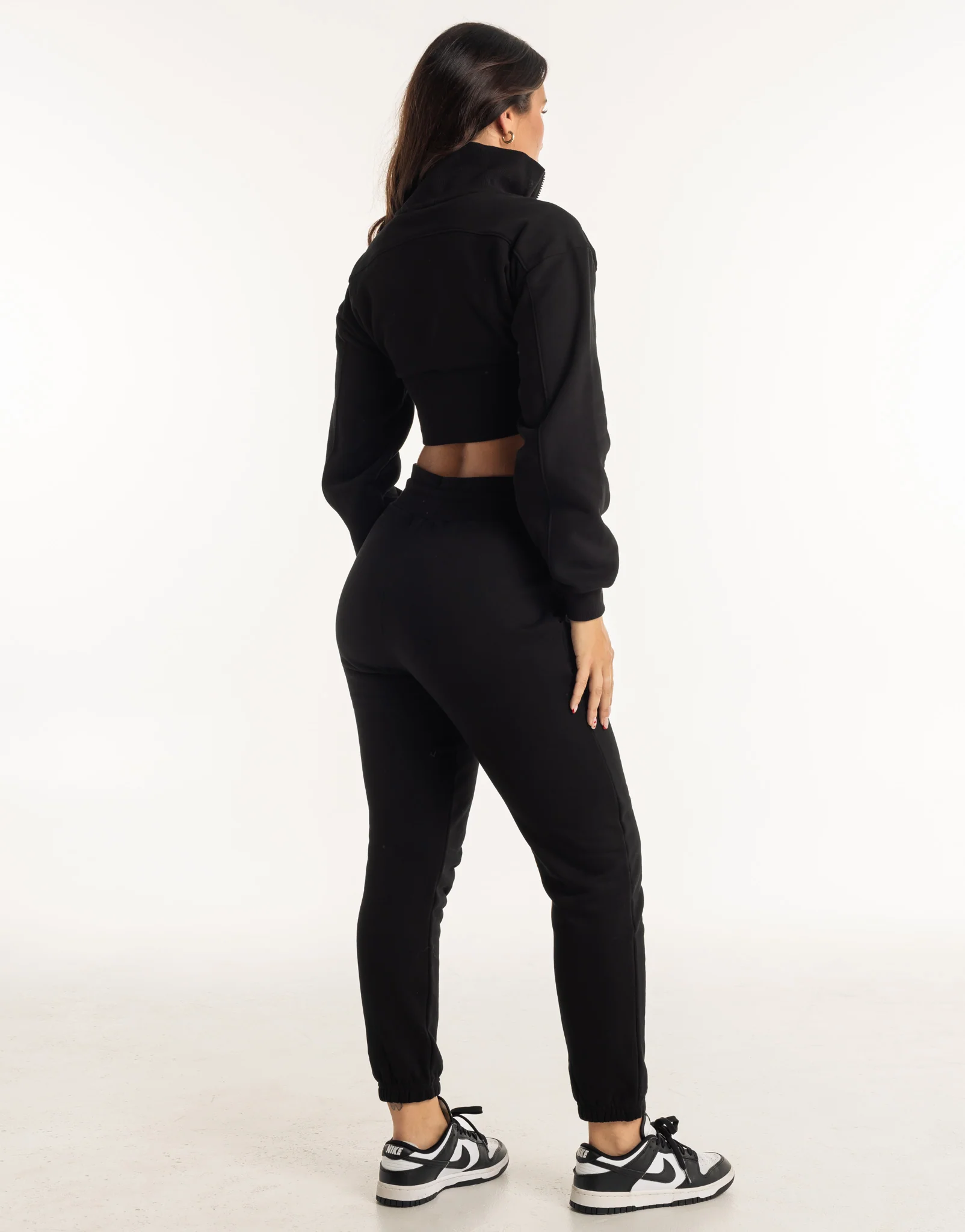 Revere 1/4 Zip Crewneck Sweater - Black - Image 9