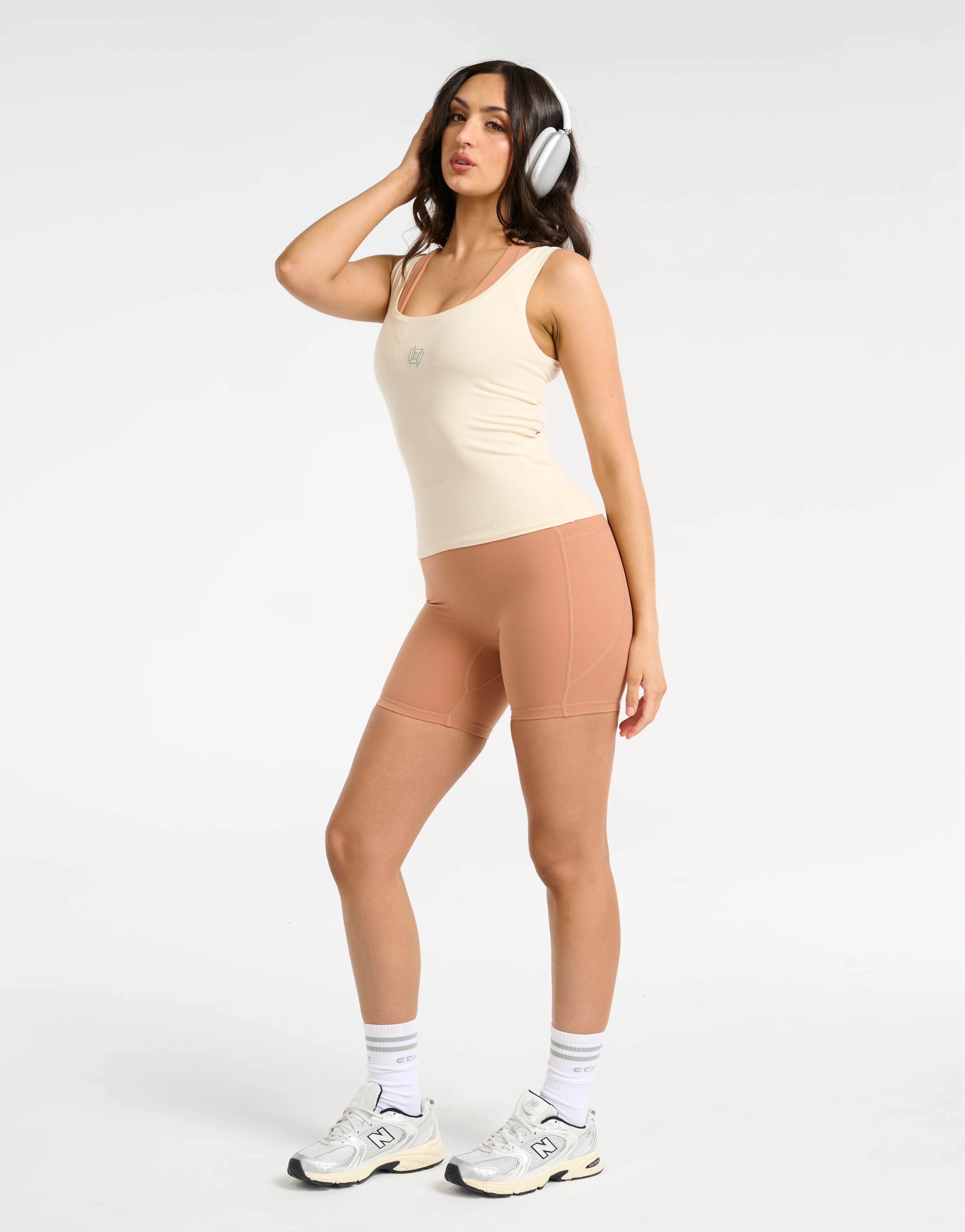 Ribbed Sculpt Tank - Cream - Image 11