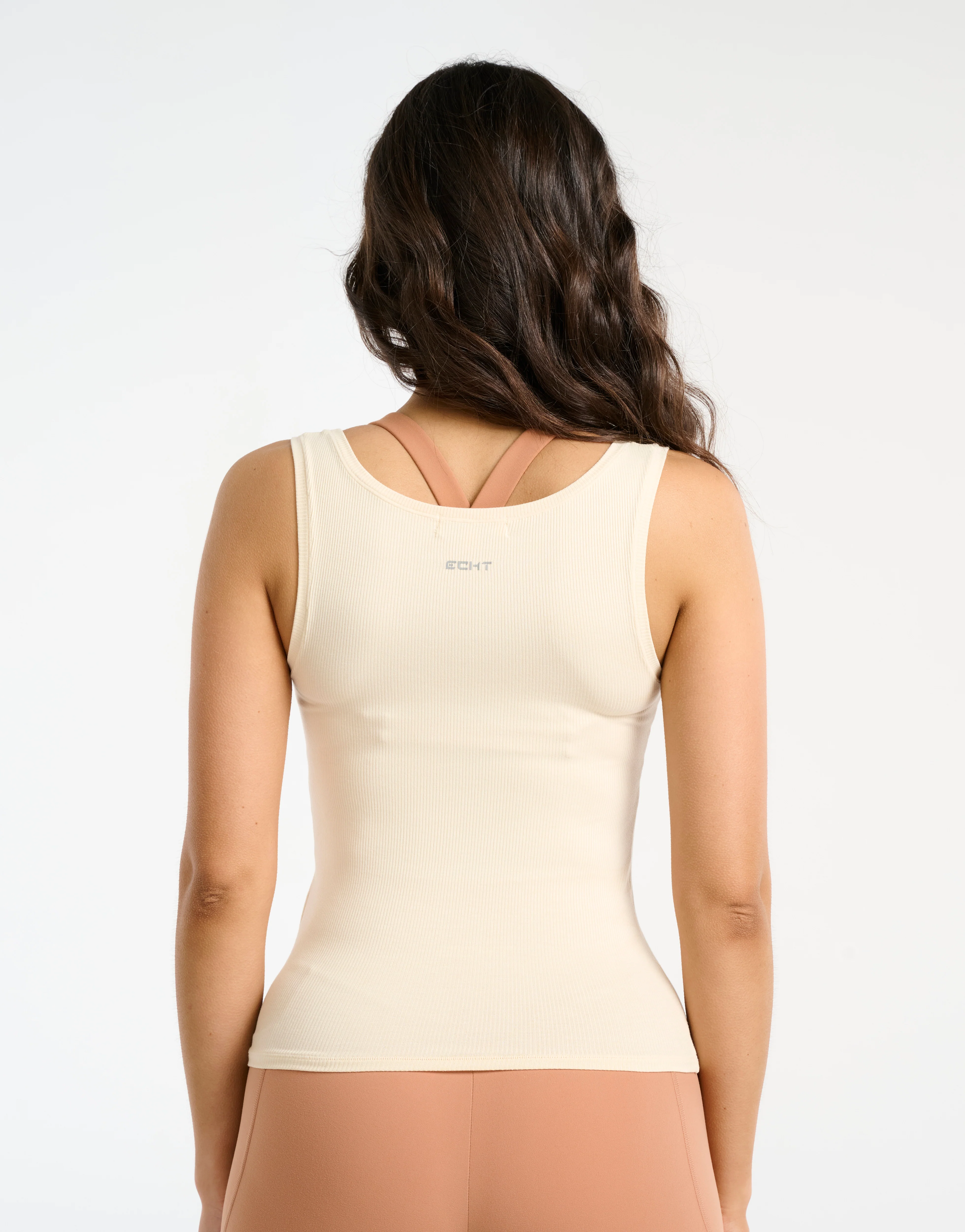 Ribbed Sculpt Tank - Cream - Image 2