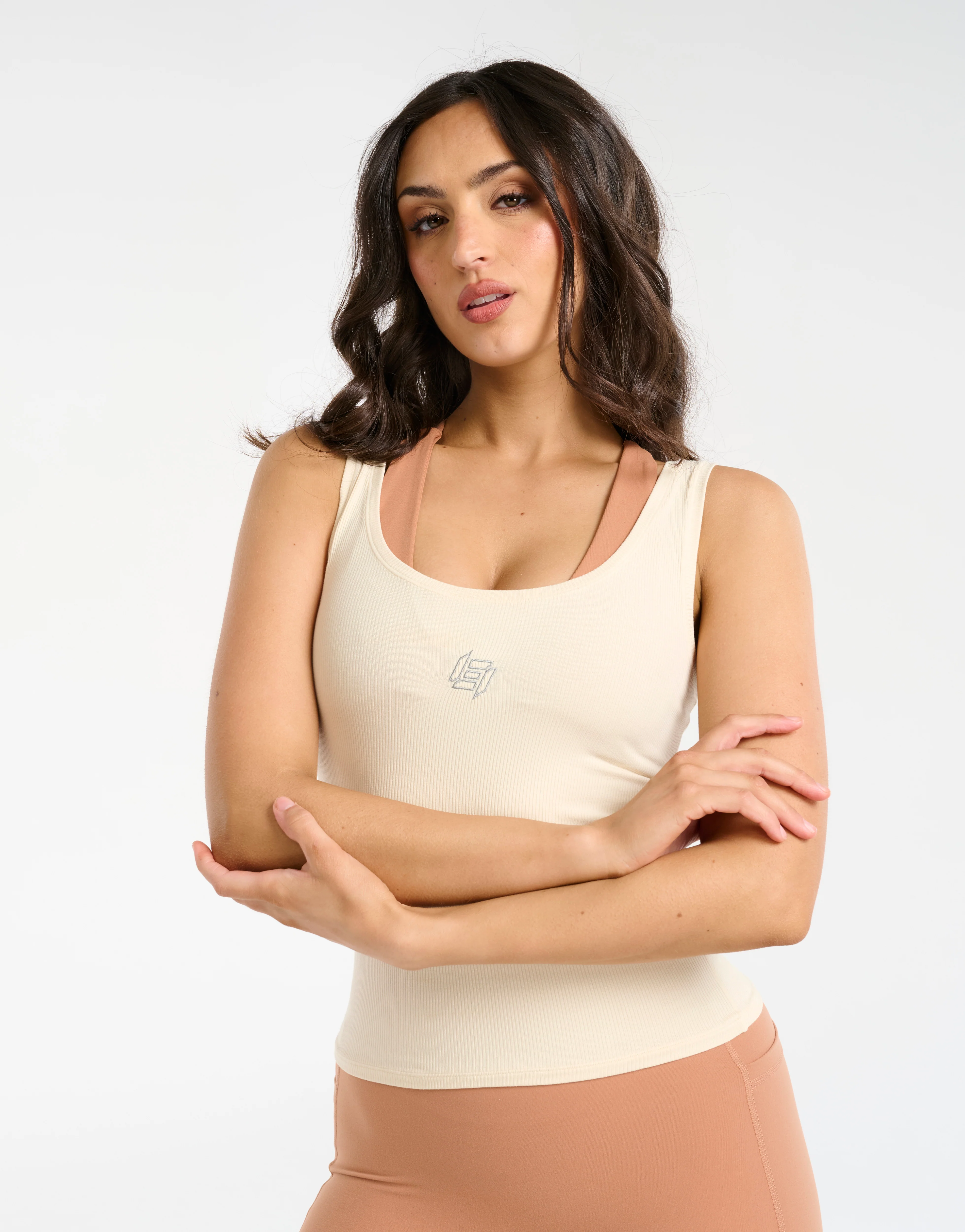 Ribbed Sculpt Tank - Cream - Image 5