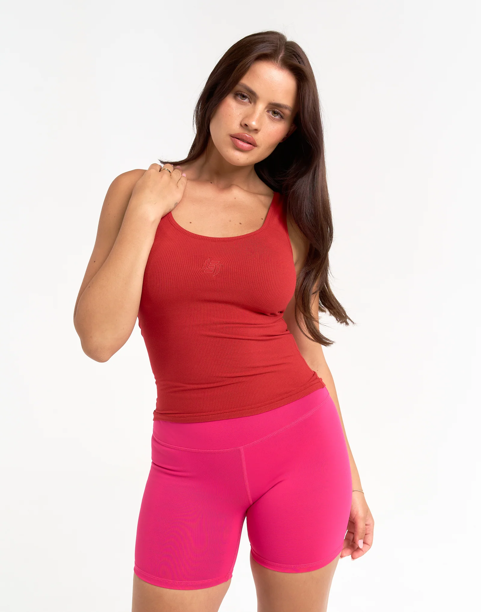 Ribbed Sculpt Tank - Scarlet Red - Image 4