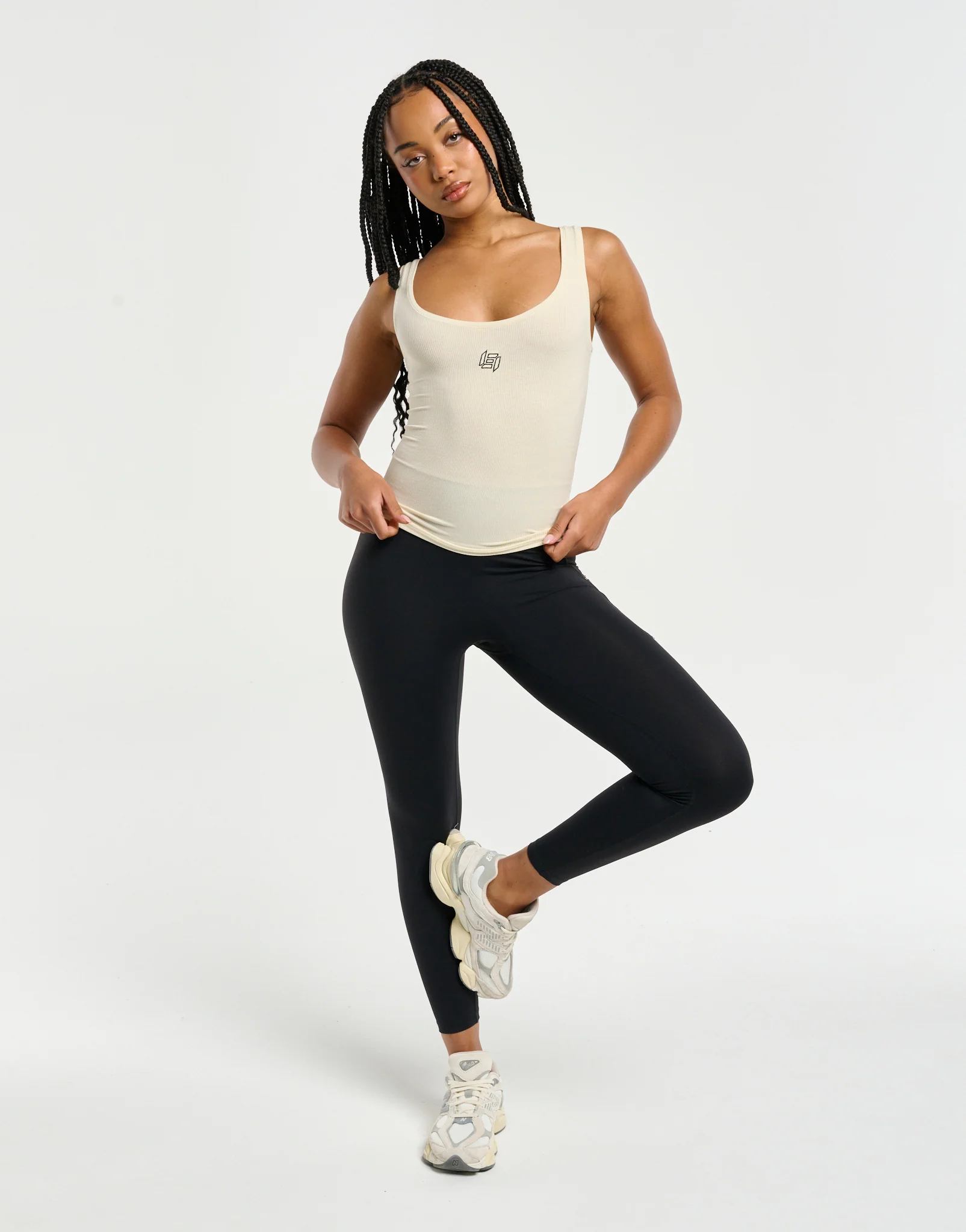 Ribbed Sculpt Tank - Taupe - Image 4