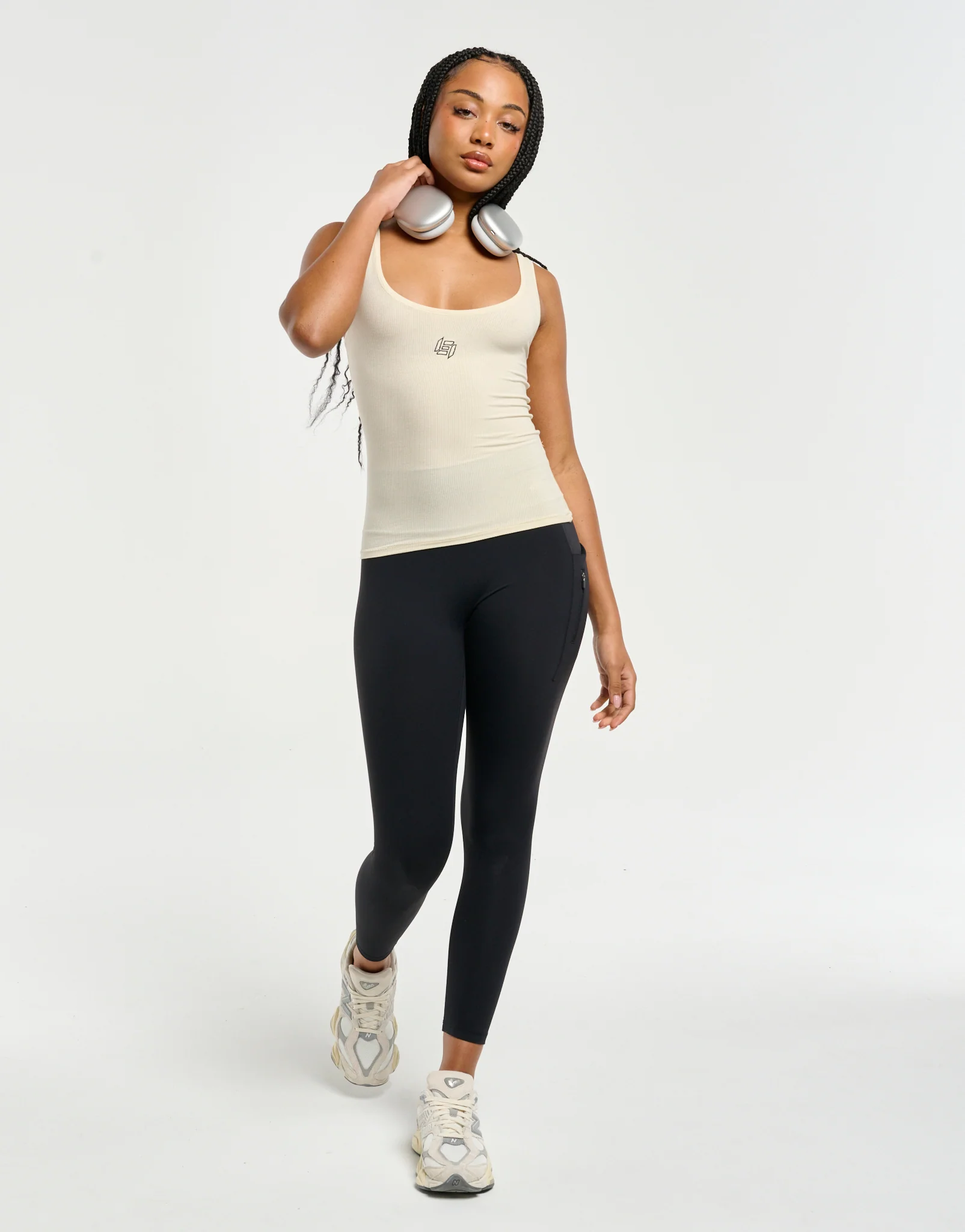 Ribbed Sculpt Tank - Taupe - Image 9