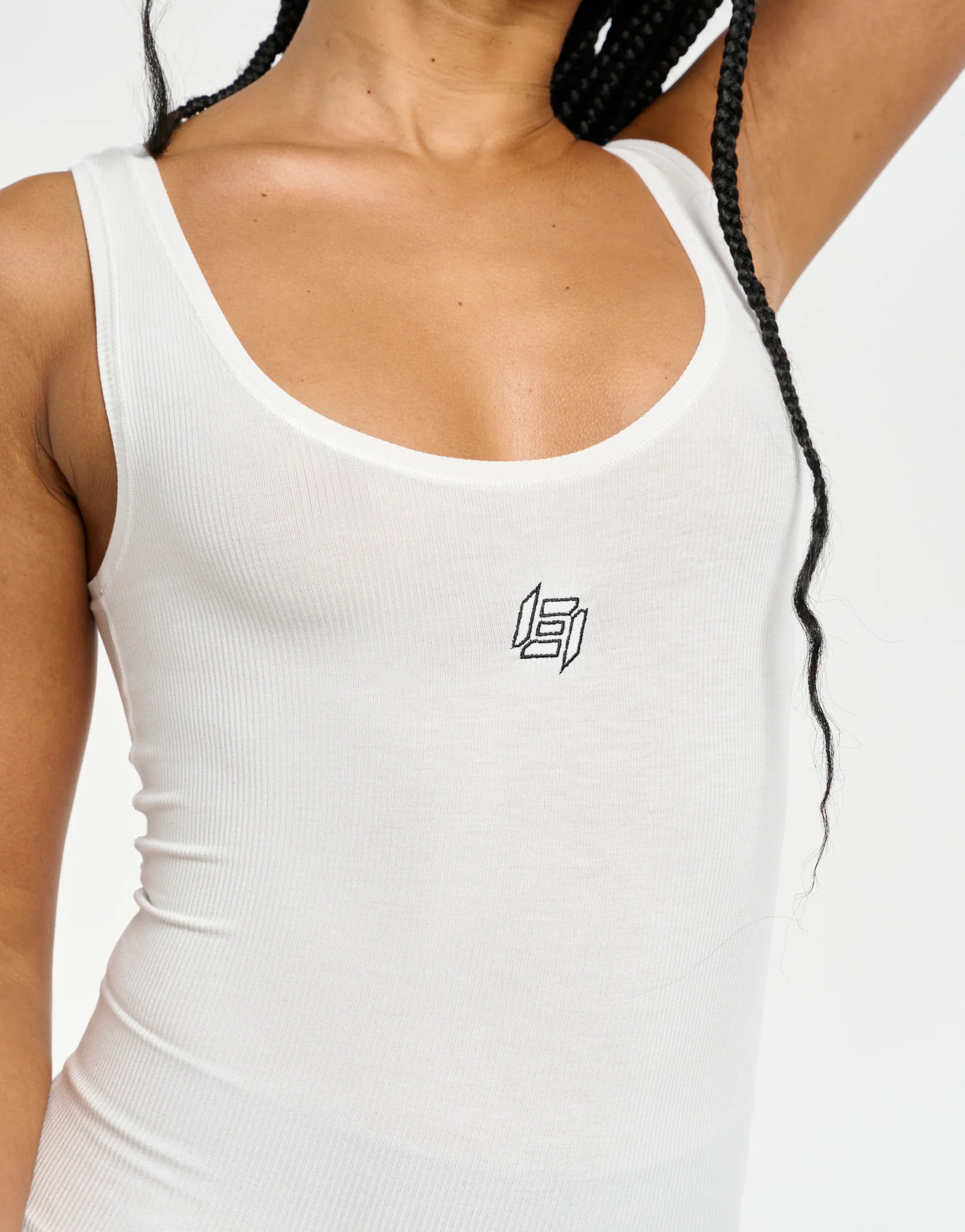 Ribbed Sculpt Tank - White - Image 3