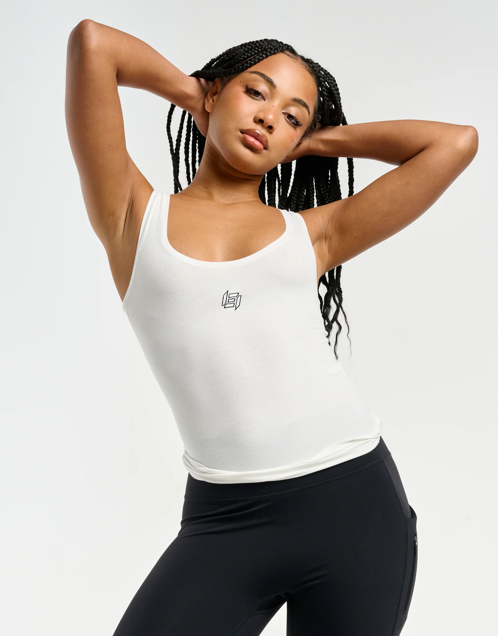Ribbed Sculpt Tank - White - Image 5