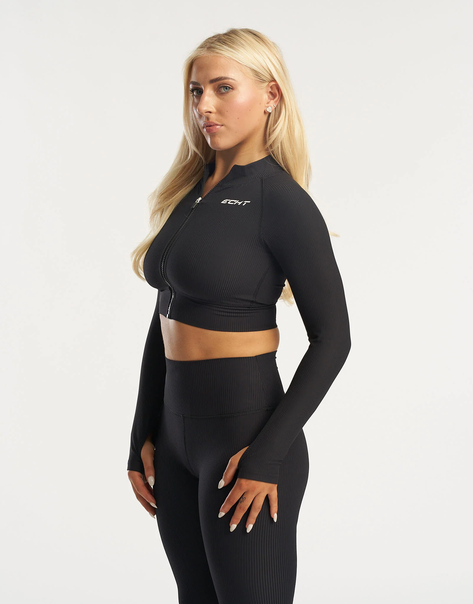 Rise Zip-Up Long Sleeve - Black - Image 13