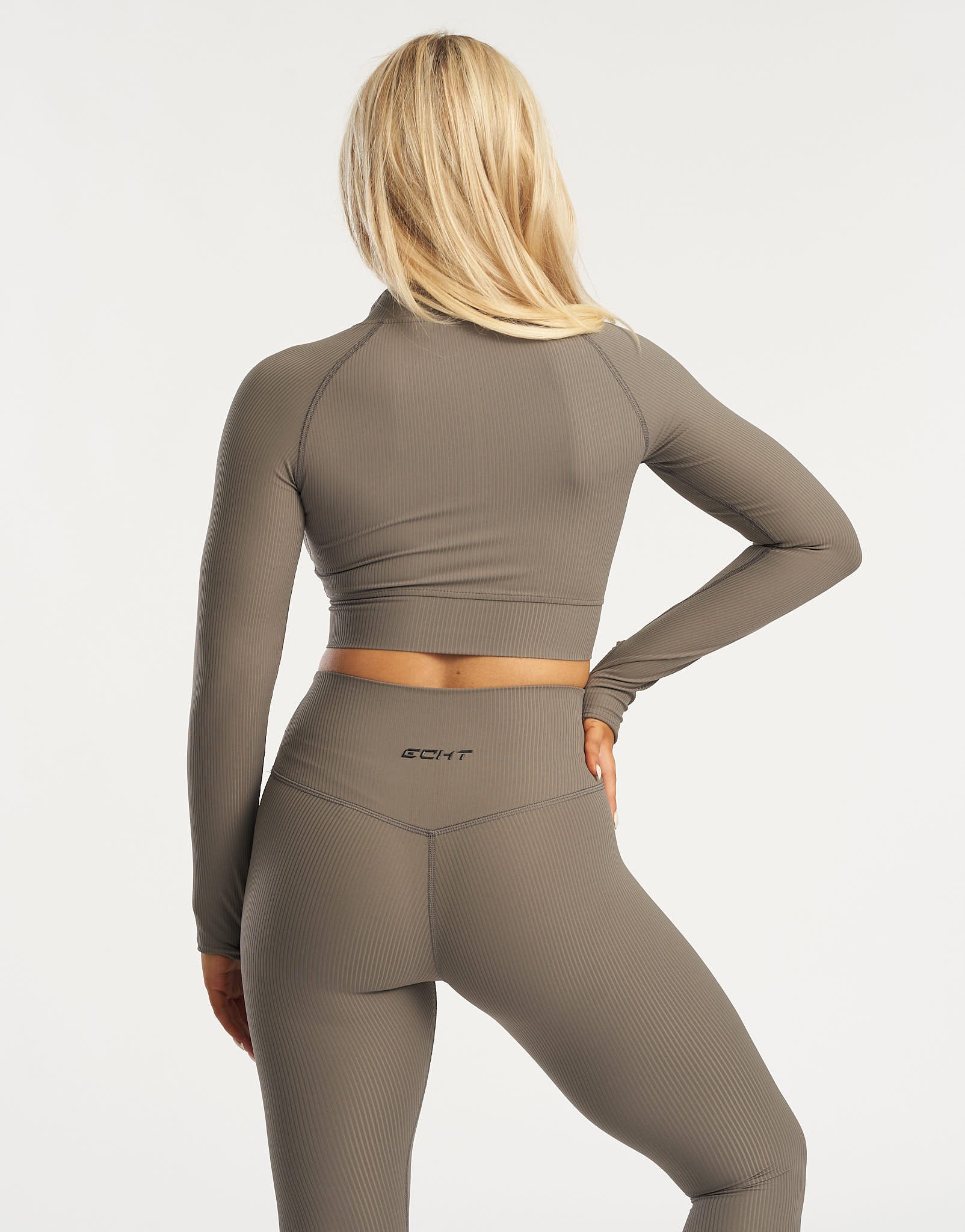 Rise Zip-Up Long Sleeve - Brown Grey - Image 2