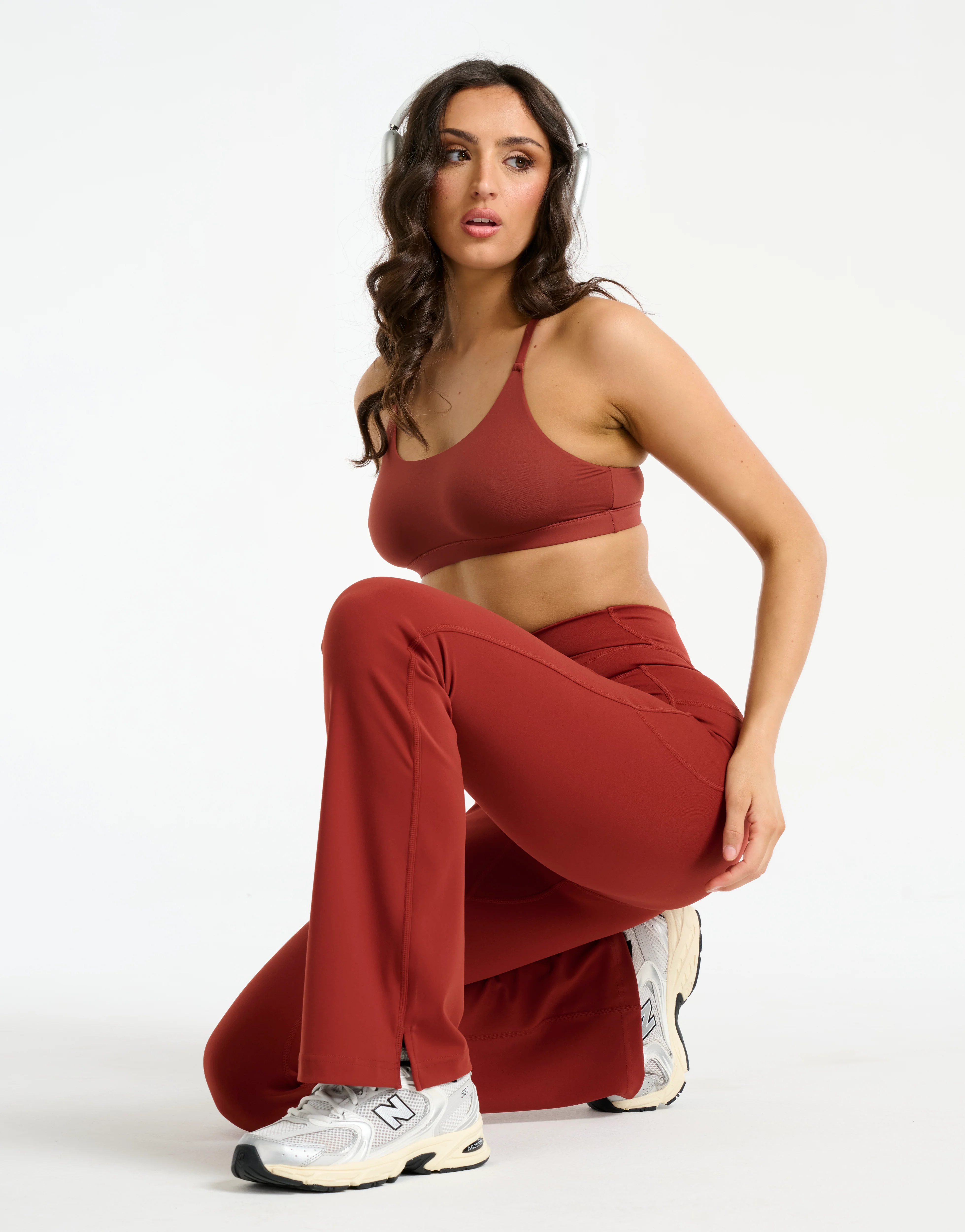 Sculpt Flare Pocket Leggings - Brown - Image 6