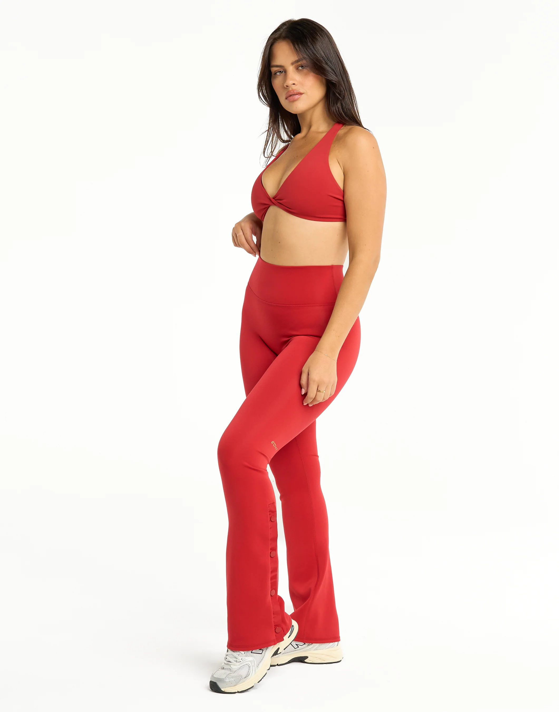 Snap Flare Leggings - Scarlet Red - Image 6