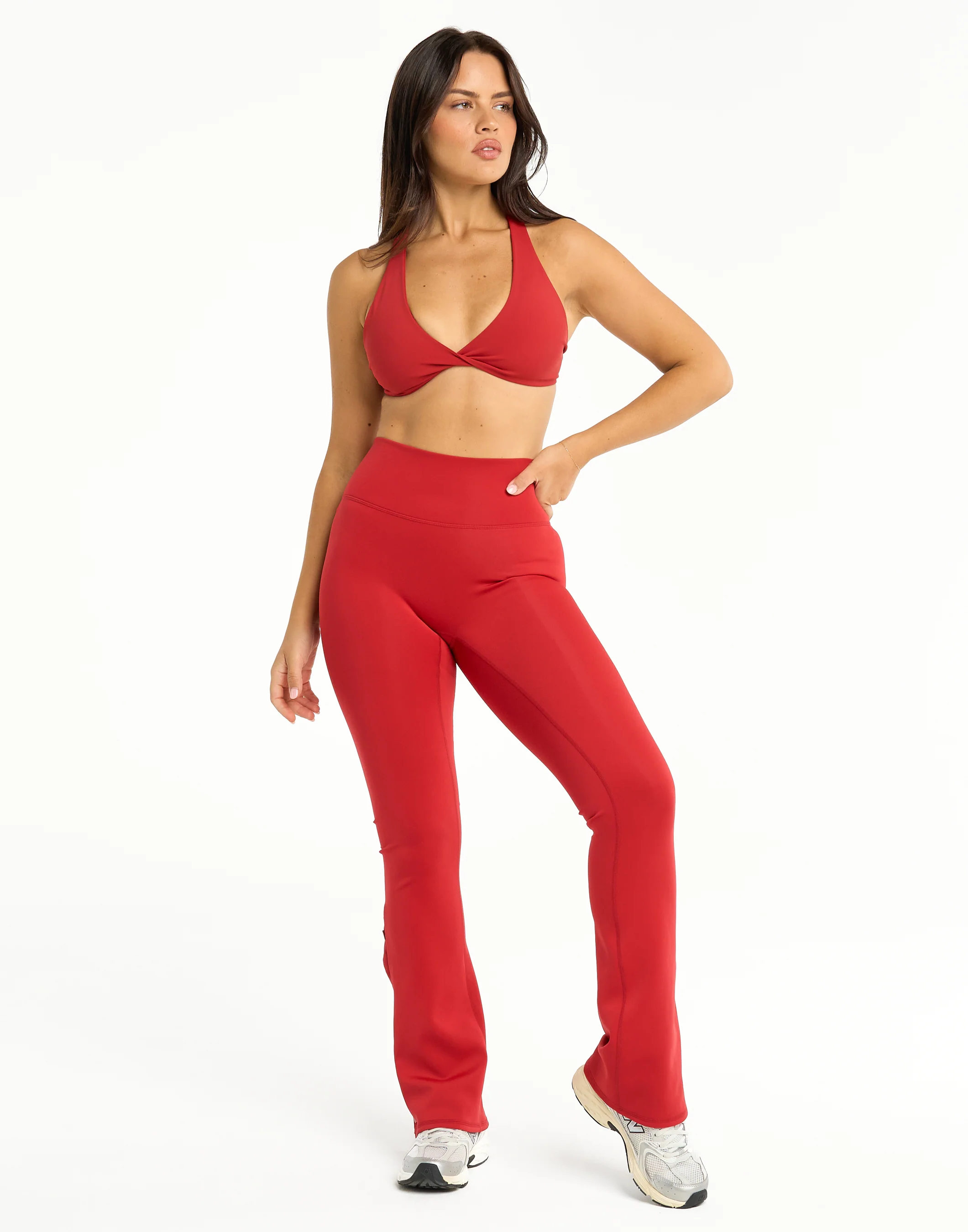 Snap Flare Leggings - Scarlet Red - Image 8