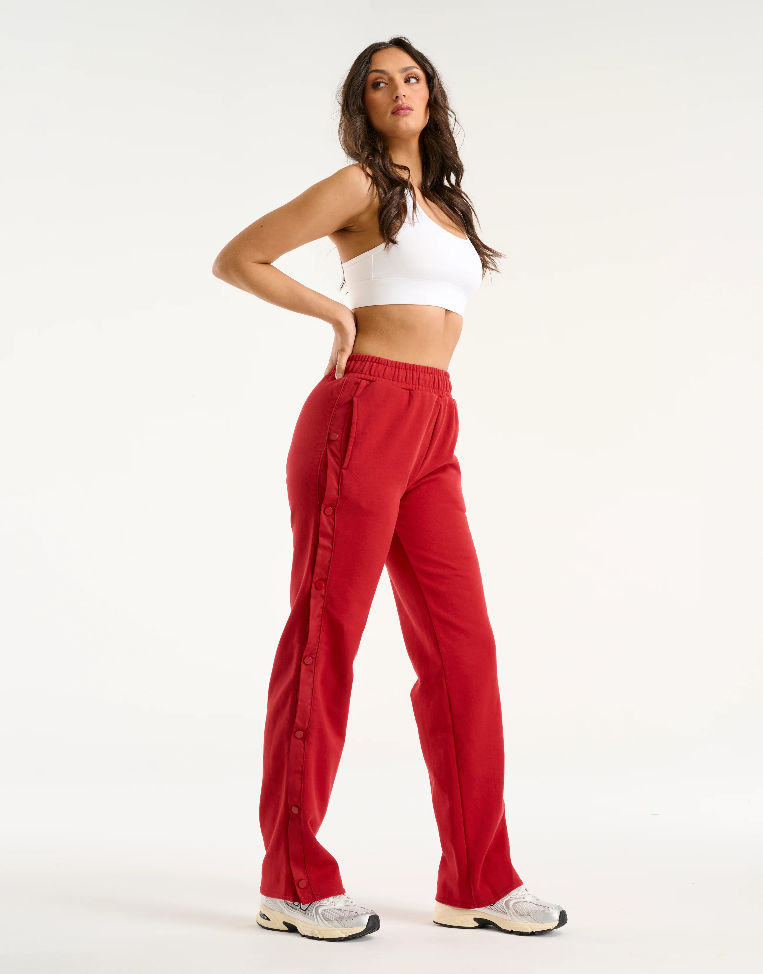 Snap Sweatpants - Red - Image 3