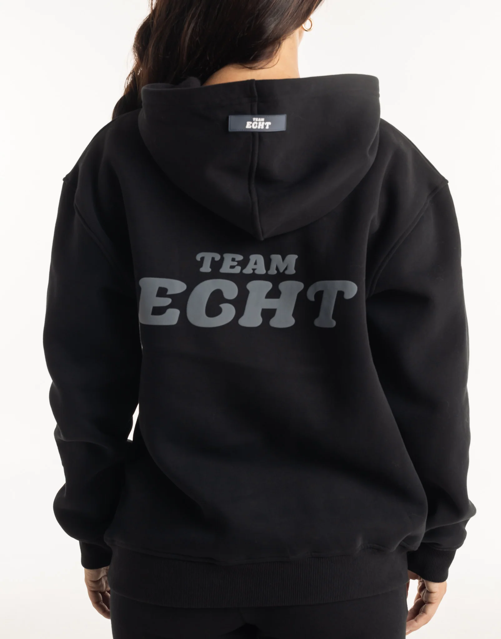 Team Echt Hoodie - All Black - Image 4
