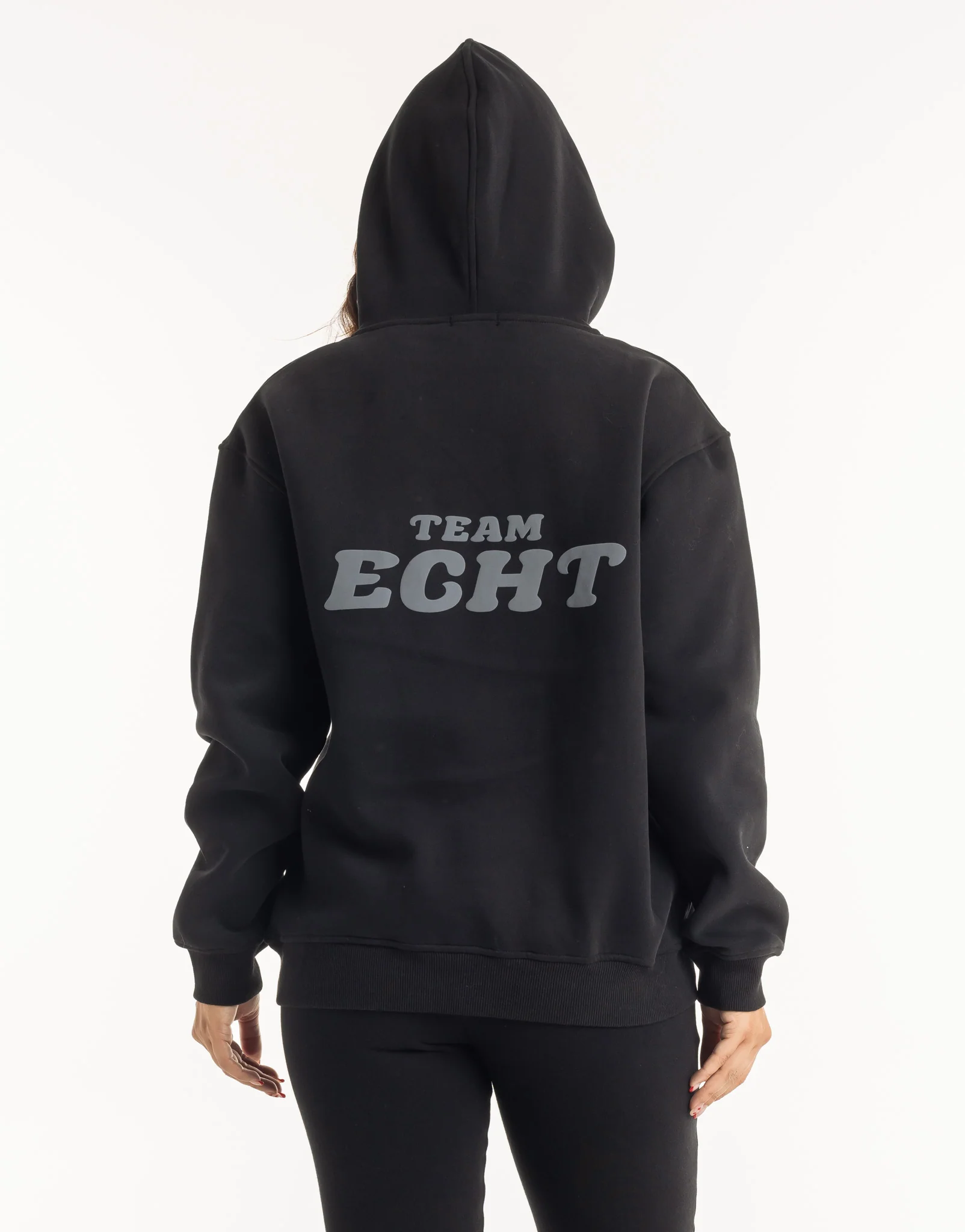 Team Echt Hoodie - All Black - Image 6