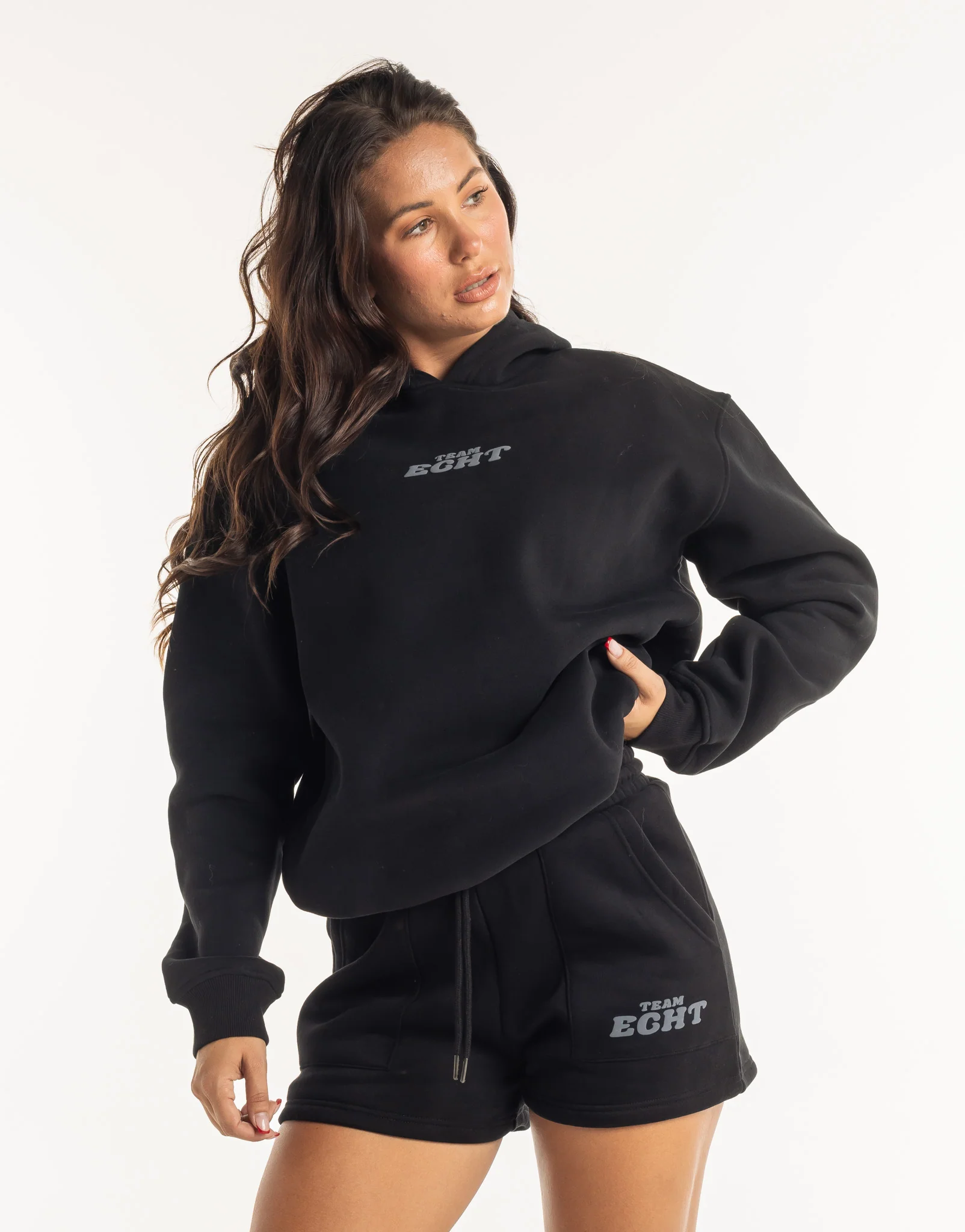Team Echt Hoodie - All Black - Image 7