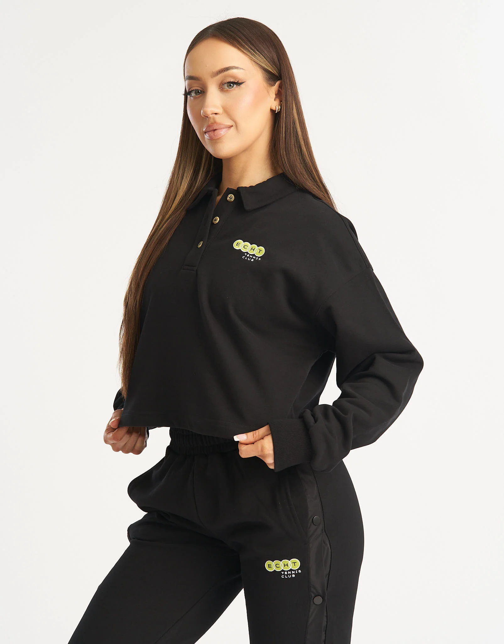 Tennis Polo Pullover - Black - Image 5