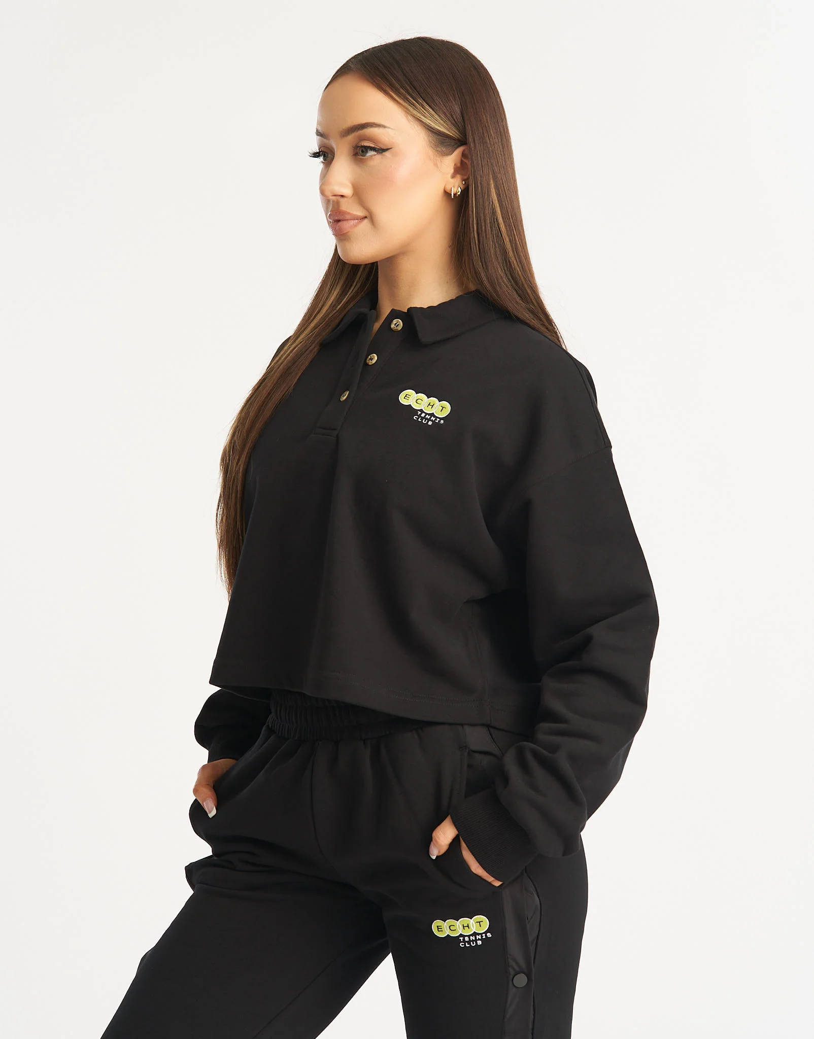 Tennis Polo Pullover - Black - Image 7