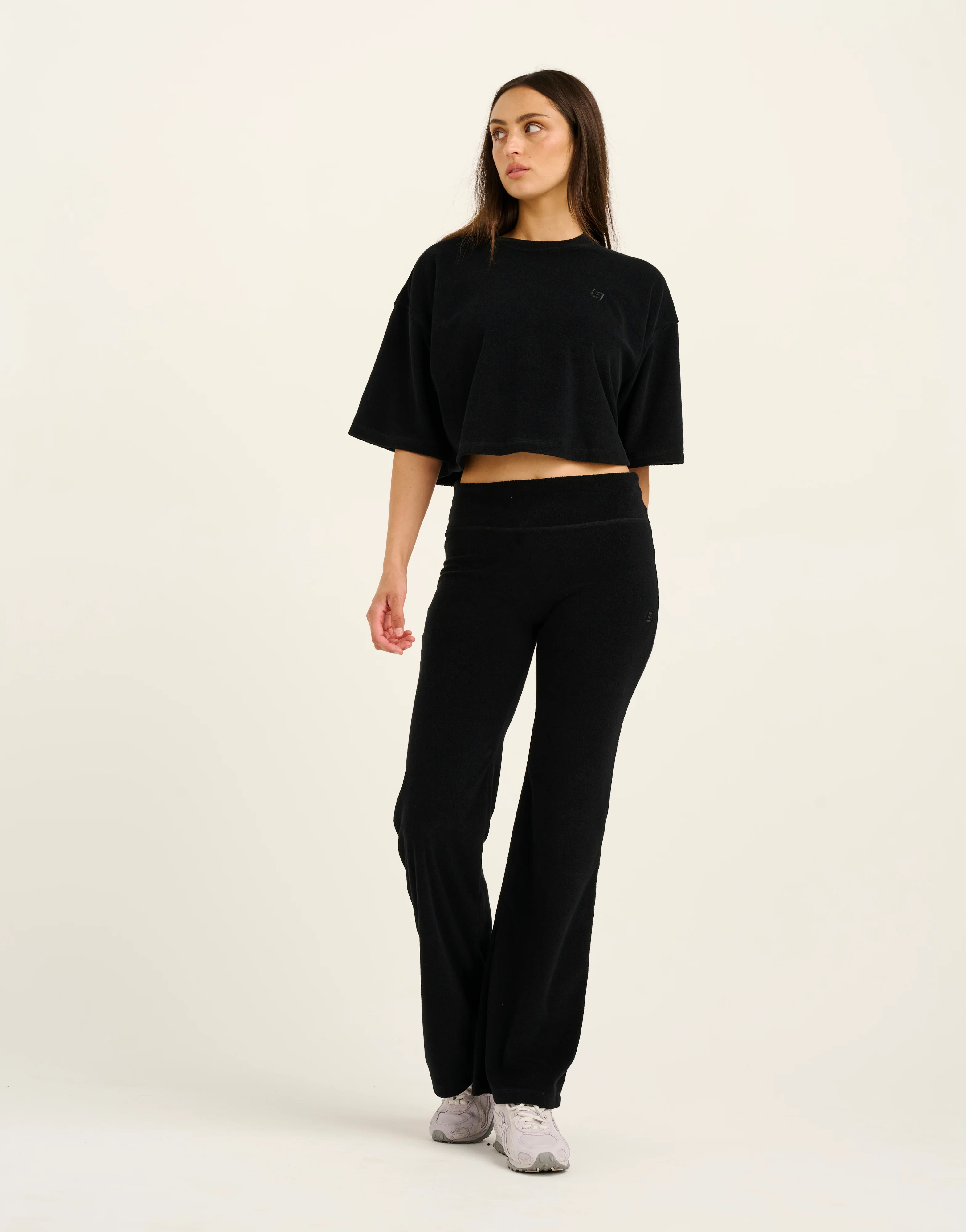 Terry Crop Tee - Black - Image 11
