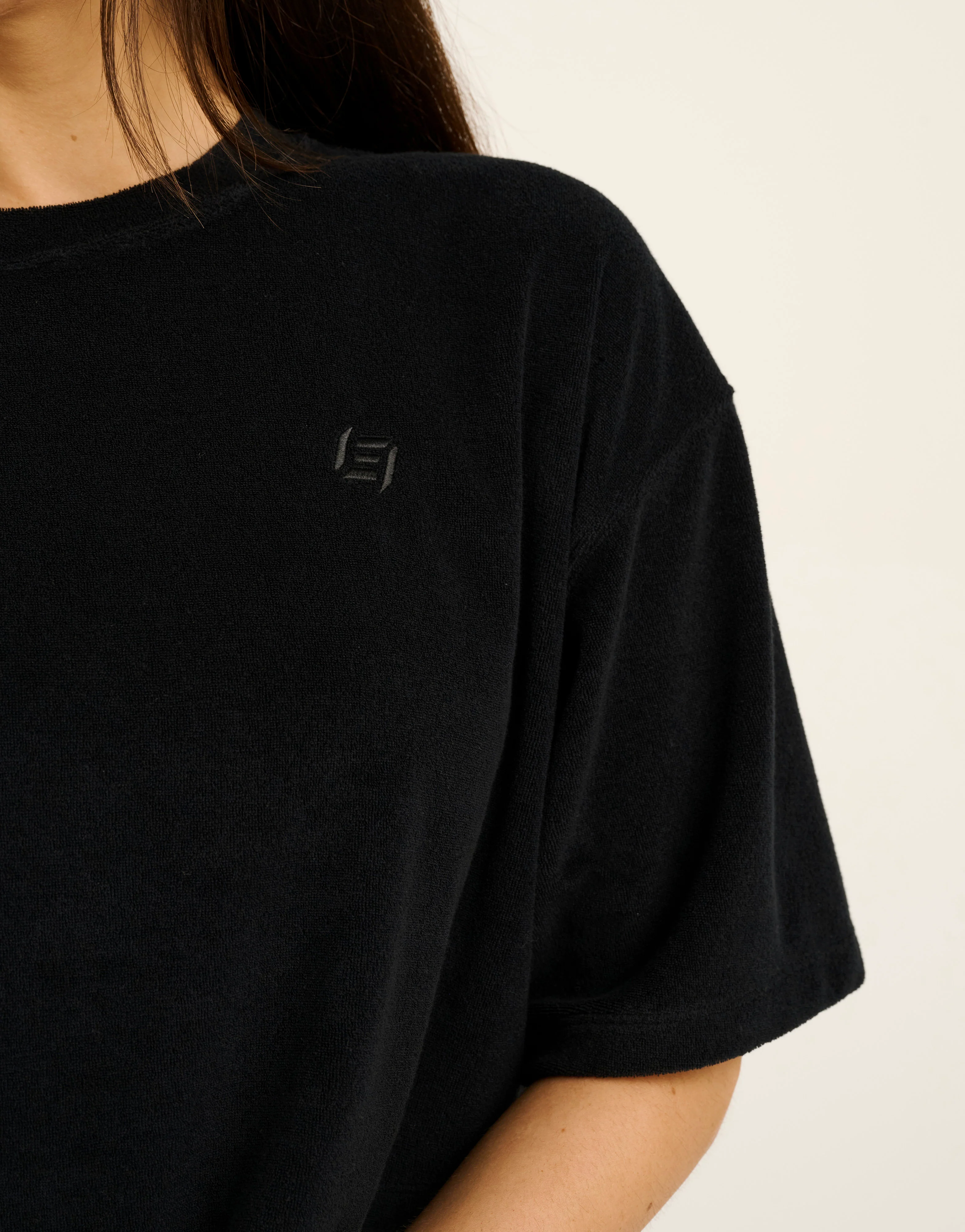 Terry Crop Tee - Black - Image 12