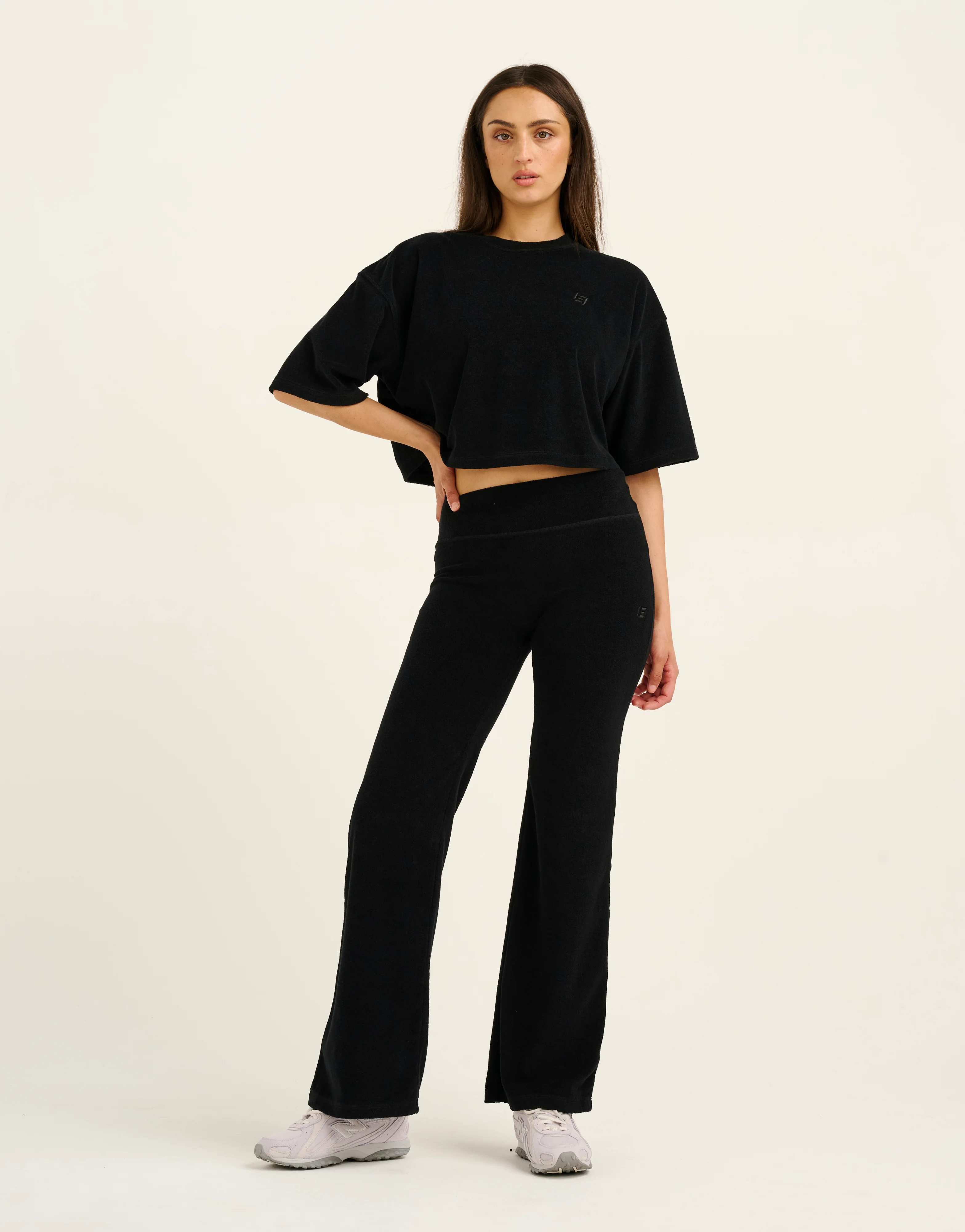 Terry Crop Tee - Black - Image 13